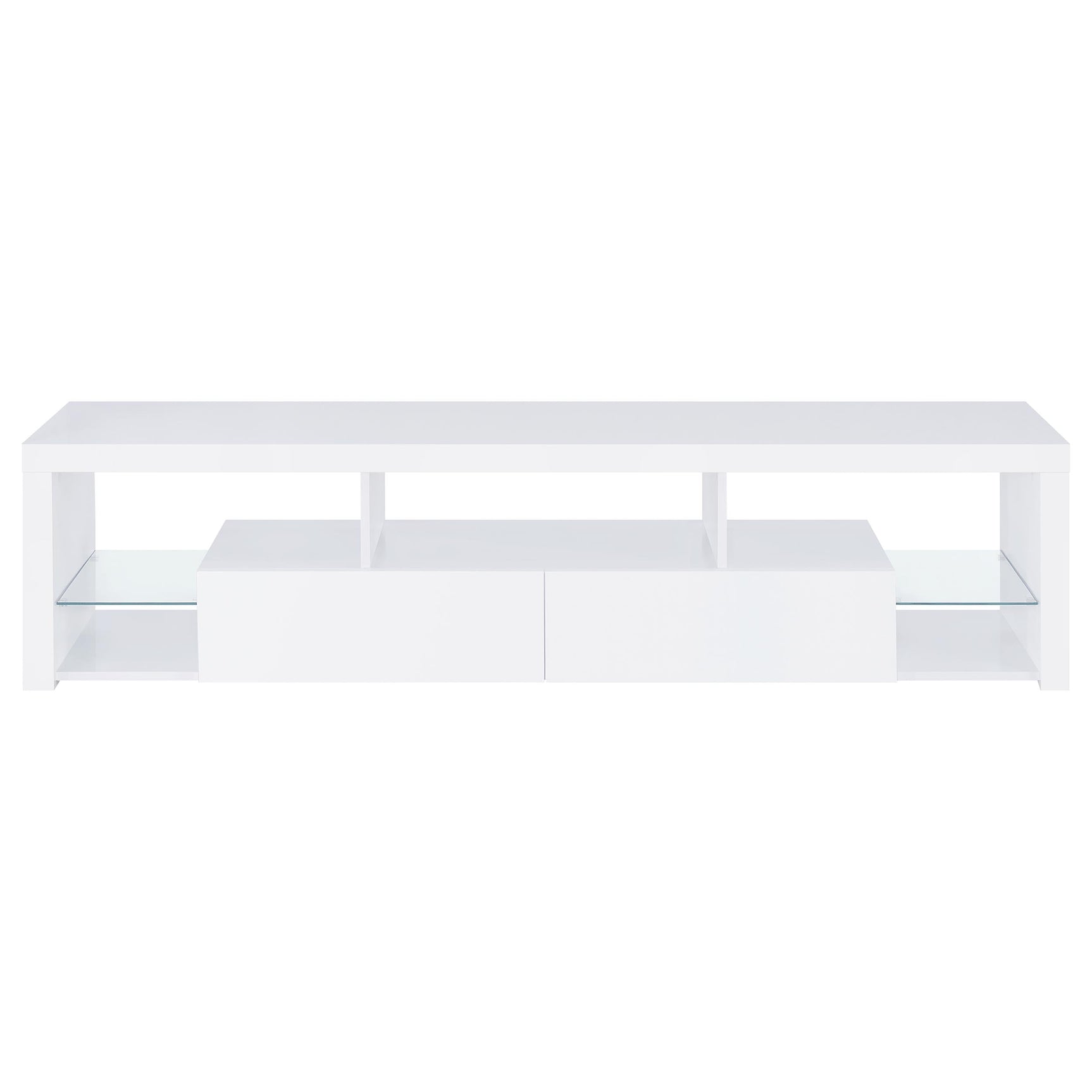 Jude 2-drawer Engineered Wood 71-inch TV Stand High Gloss White - Tampa Furniture Outlet
