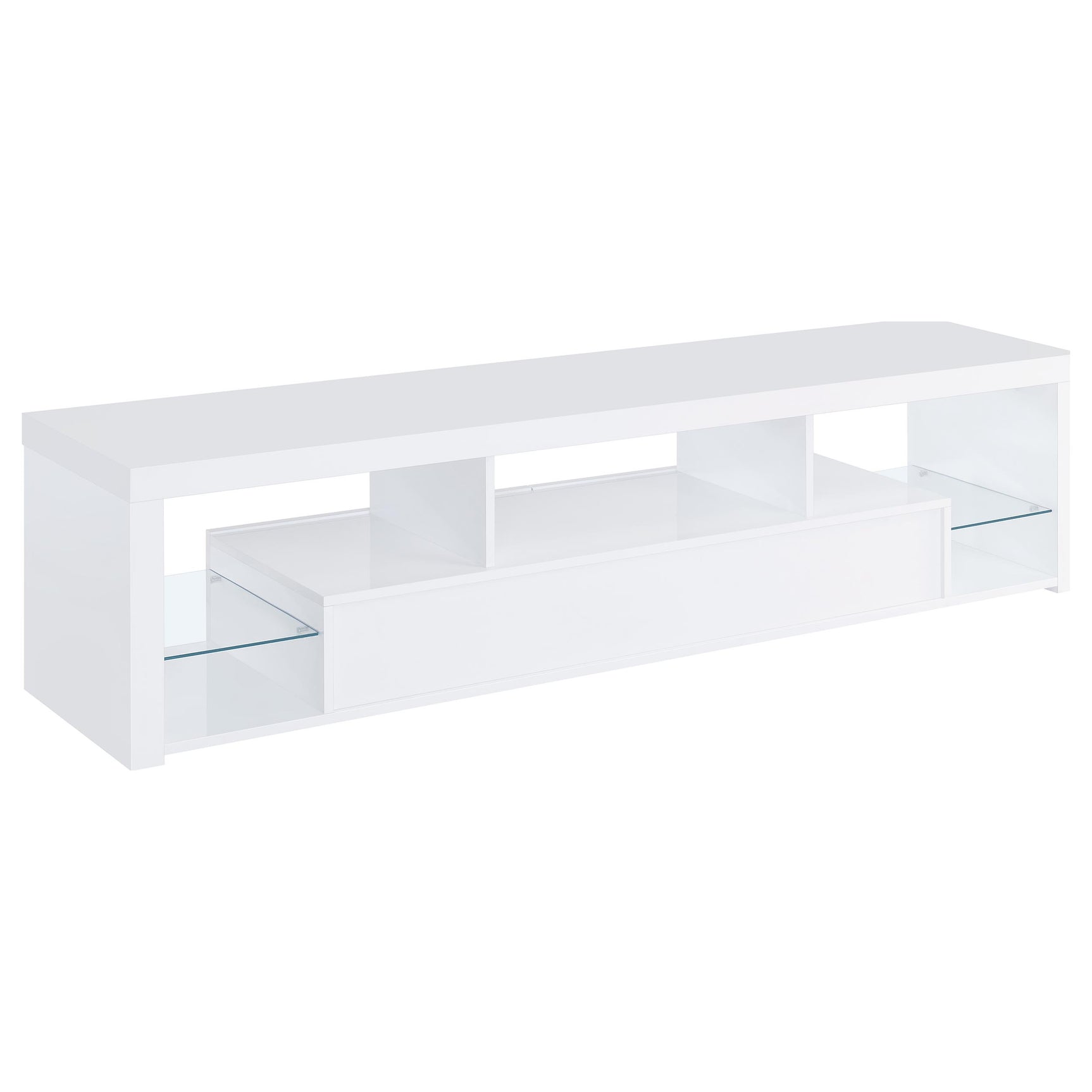 Jude 2-drawer Engineered Wood 71-inch TV Stand High Gloss White - Tampa Furniture Outlet