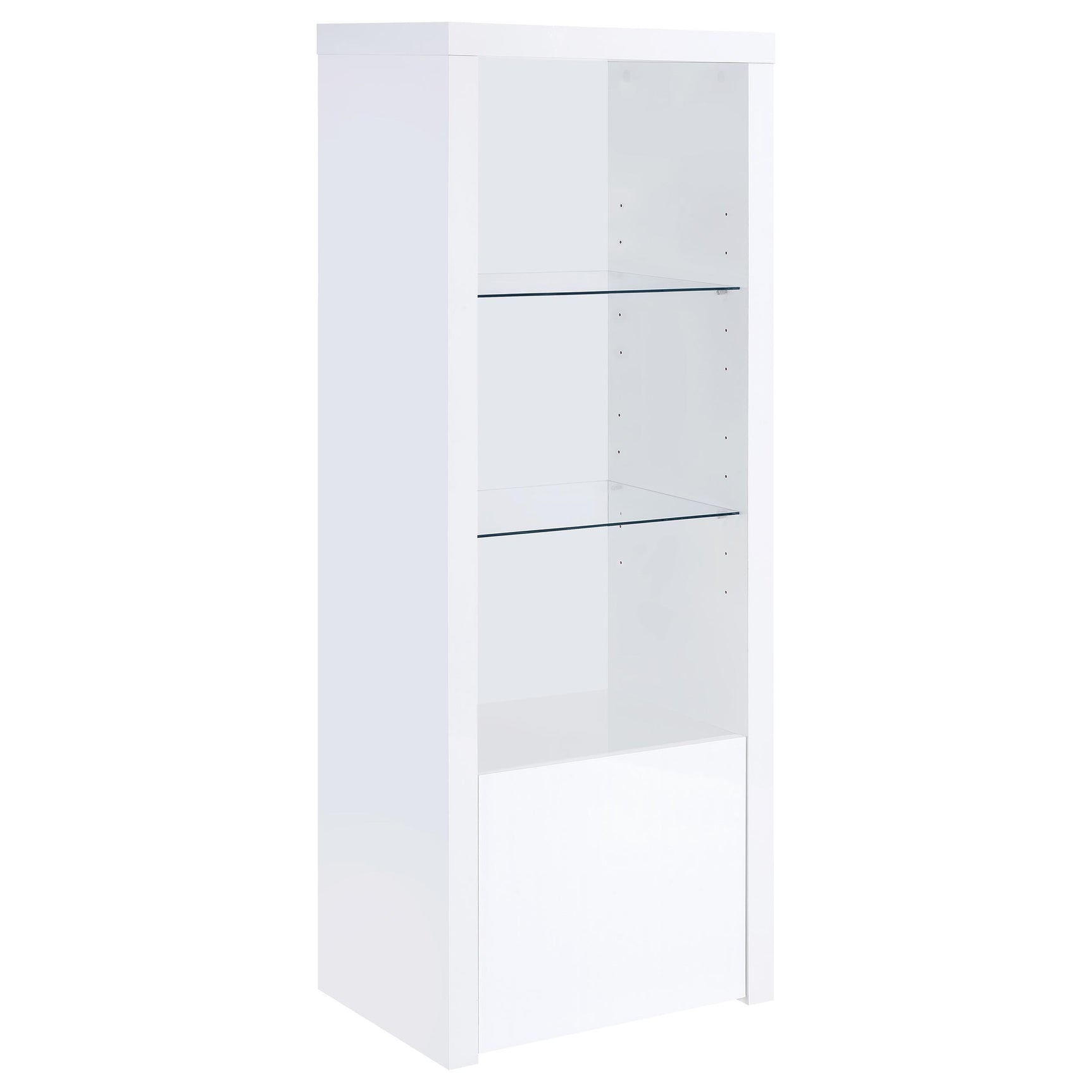 Tampa Furniture Outlet - Coaster - Jude 3-shelf Engineered Wood Media Tower High Gloss White - 704254