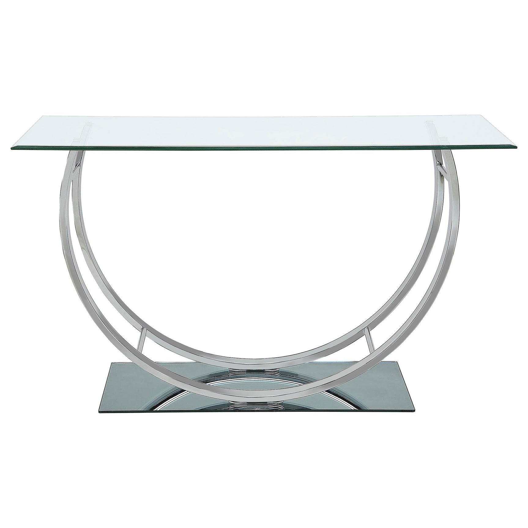 Danville U-shaped Glass Top Entryway Console Table Chrome - Tampa Furniture Outlet