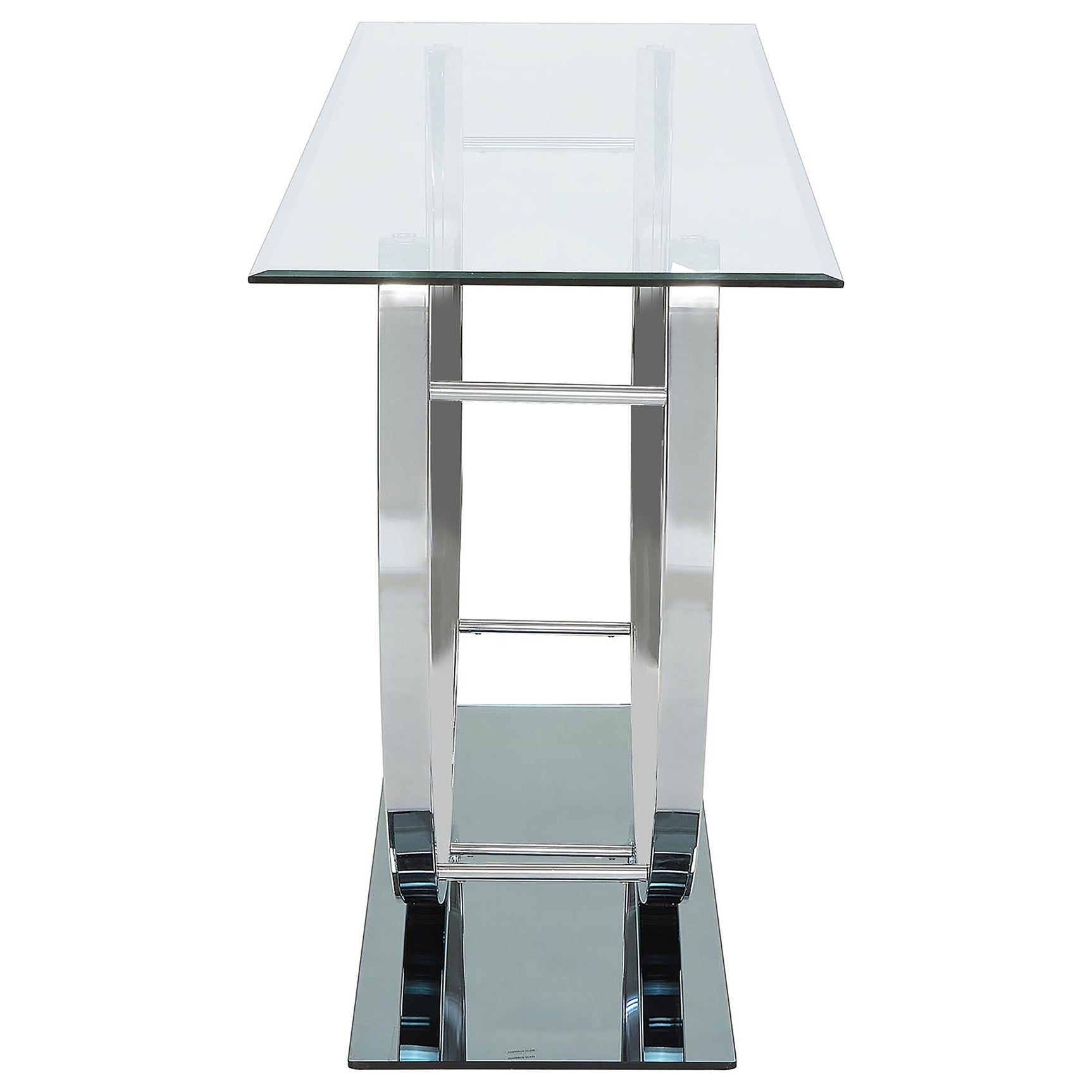 Danville U-shaped Glass Top Entryway Console Table Chrome - Tampa Furniture Outlet