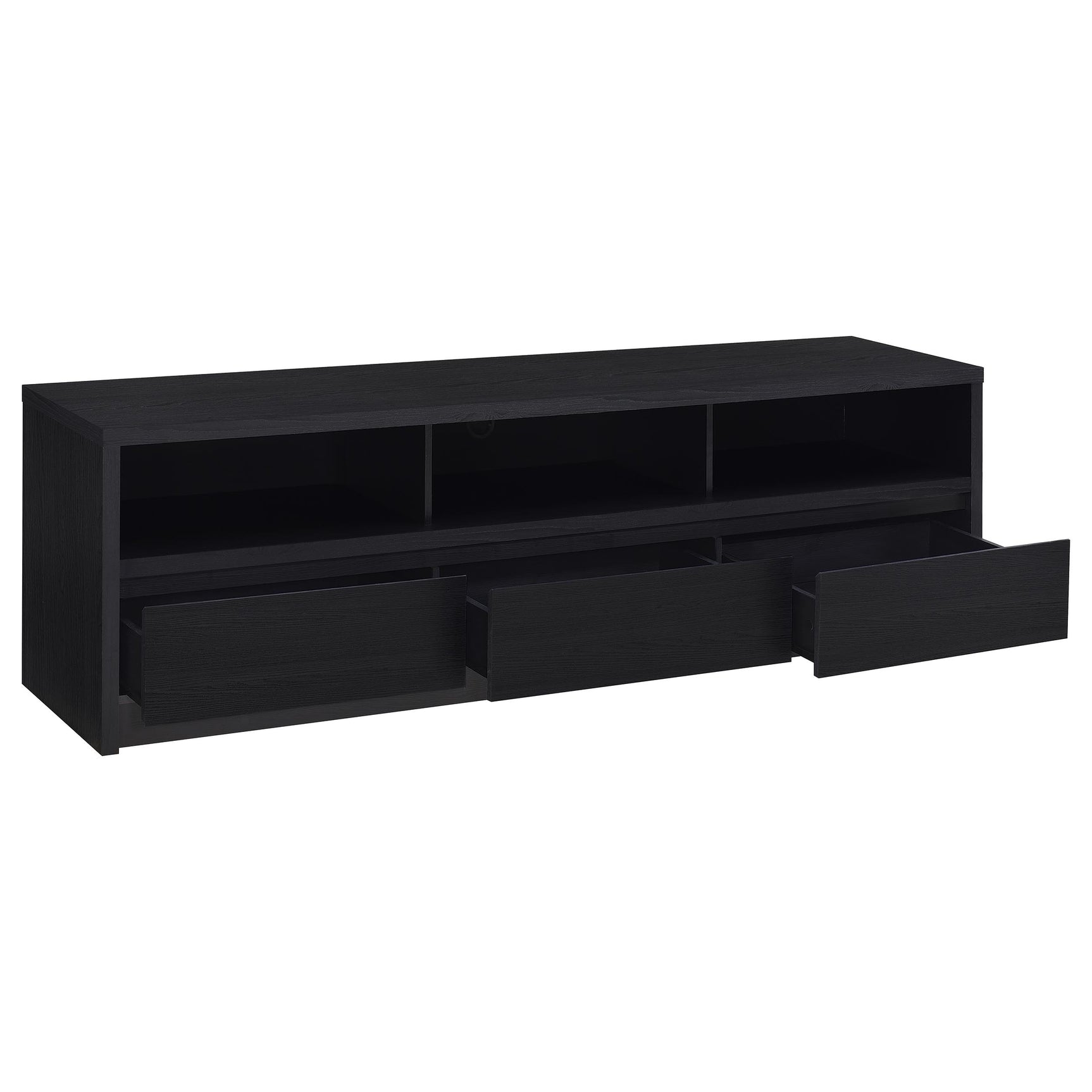 Rutland 78-inch 3-drawer TV Stand Media Console Black - Tampa Furniture Outlet