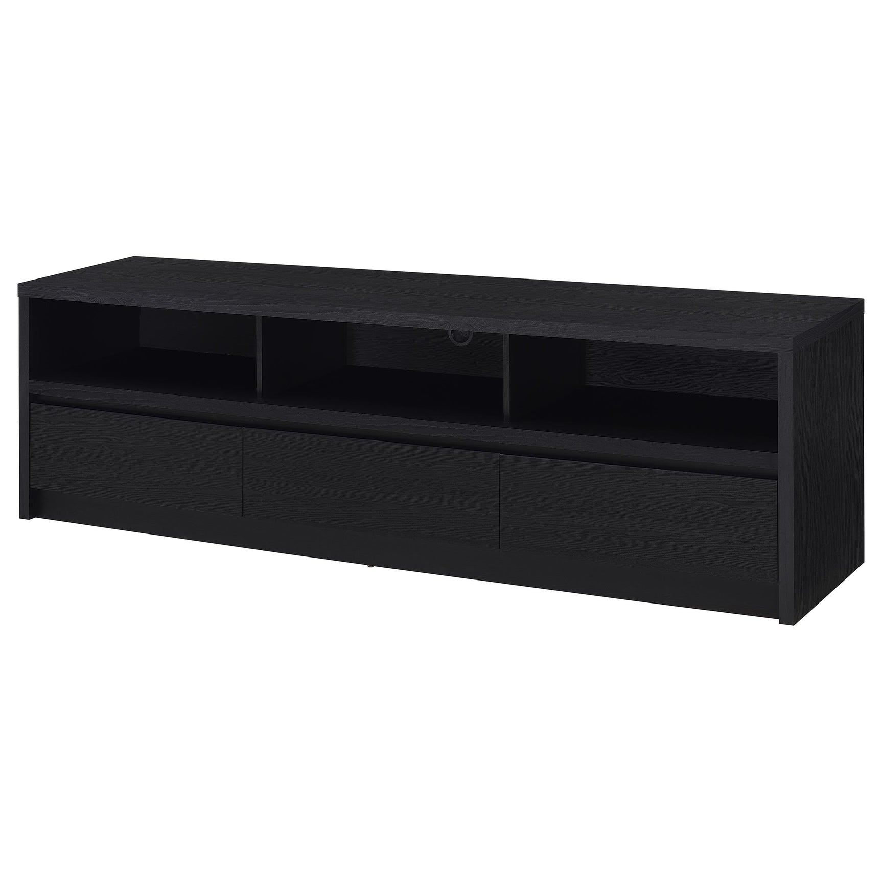 Rutland 78-inch 3-drawer TV Stand Media Console Black - Tampa Furniture Outlet
