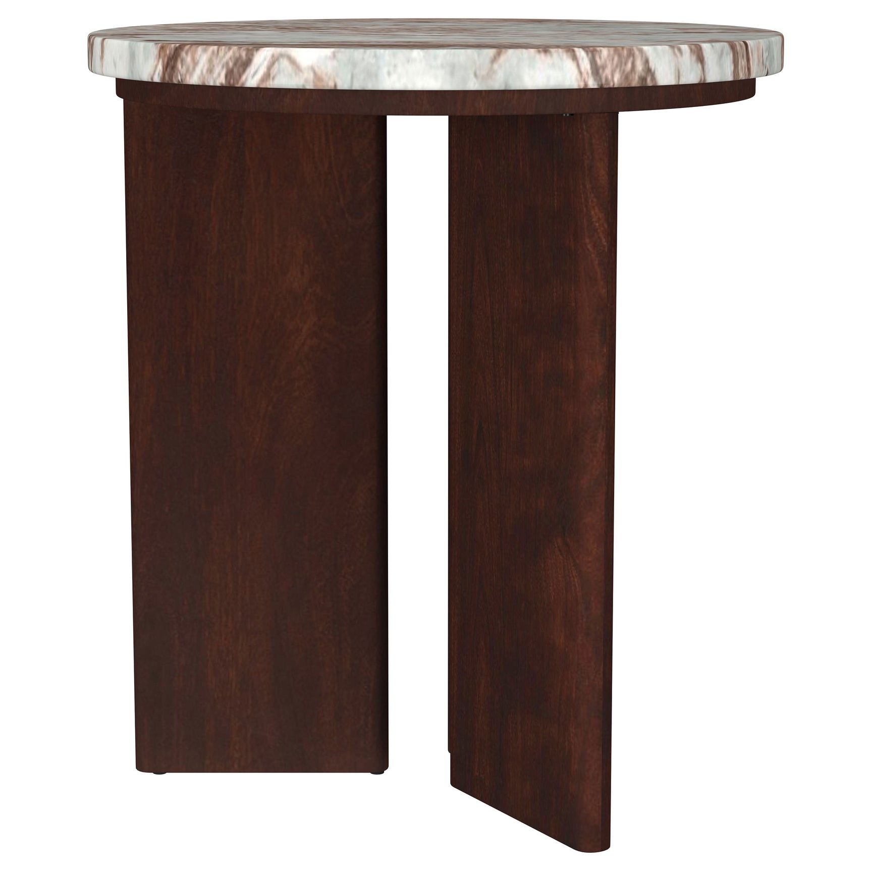 Jenna 3-piece Round Marble Top Coffee Table Set Brown