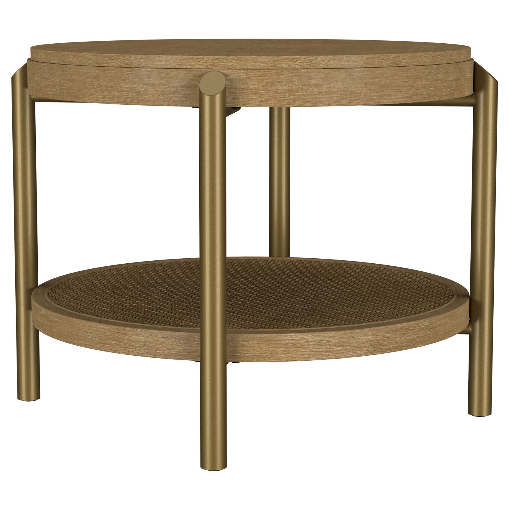Tampa Furniture Outlet - Coaster - Arini Round End Side Table With Storage Shelf Sand Wash - 706187