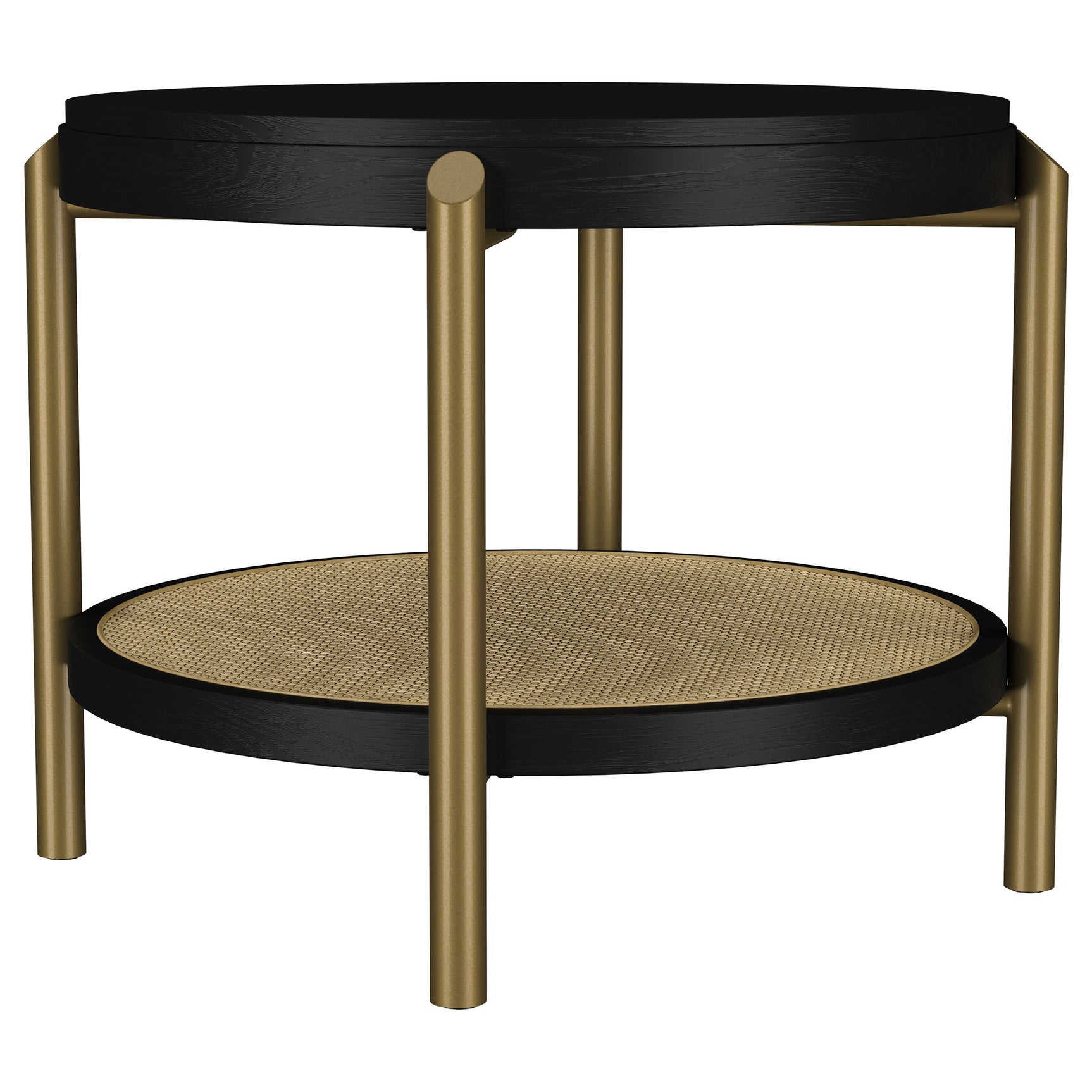 Tampa Furniture Outlet - Coaster - Arini Round End Side Table With Storage Shelf Black - 706197