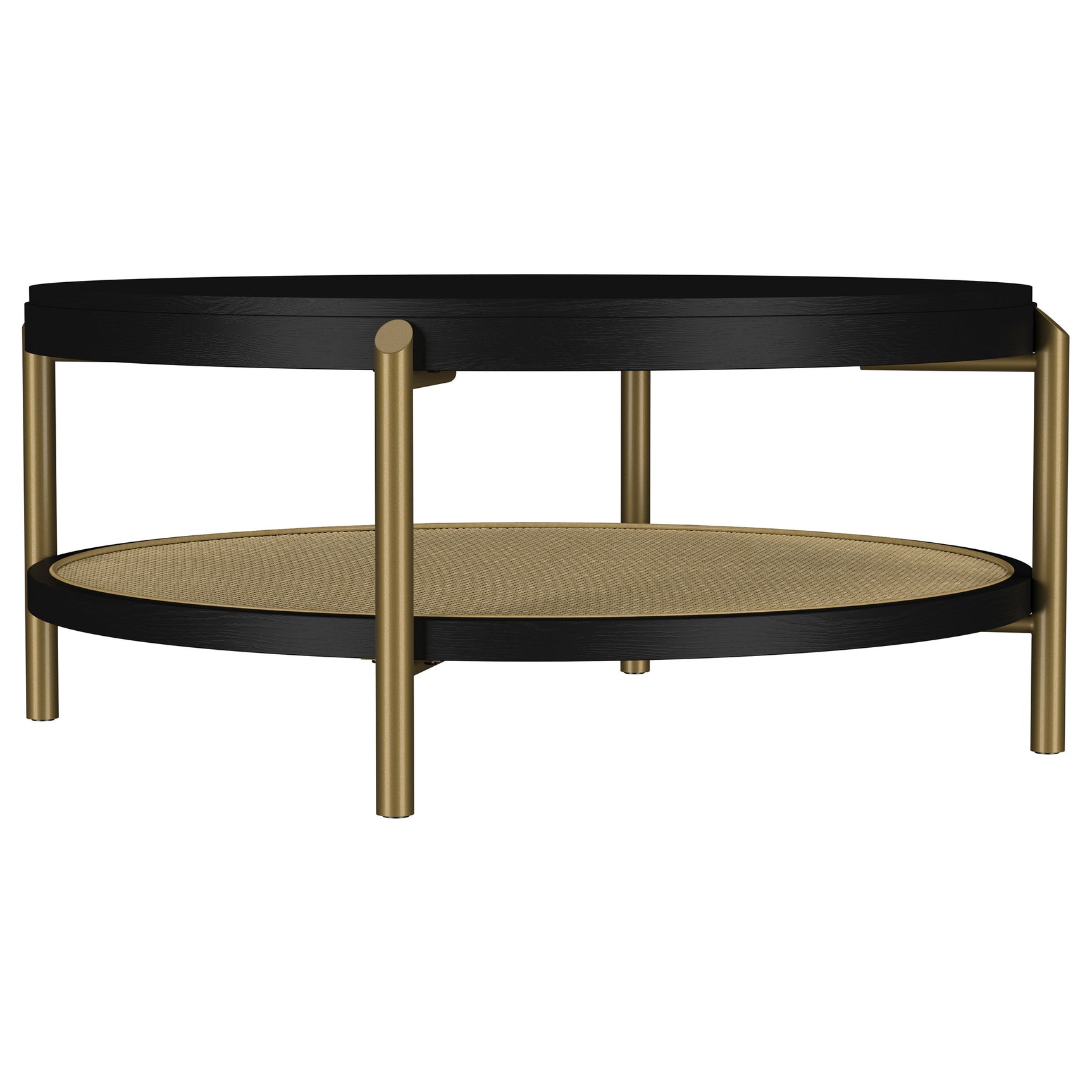 Tampa Furniture Outlet - Coaster - Arini Round Coffee Table With Storage Shelf Black - 706198