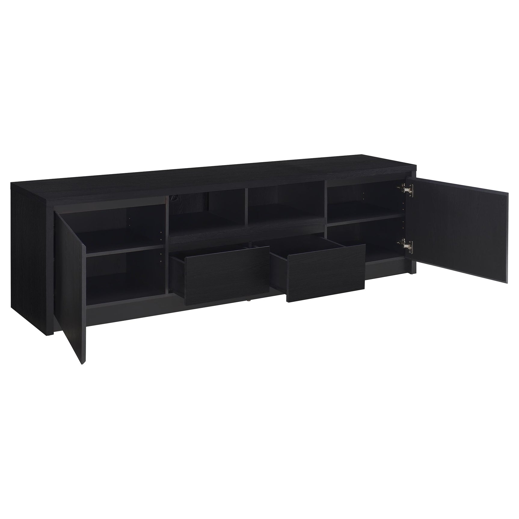 Winfield 3-piece Entertainment Center 78-inch TV Stand Black - Tampa Furniture Outlet
