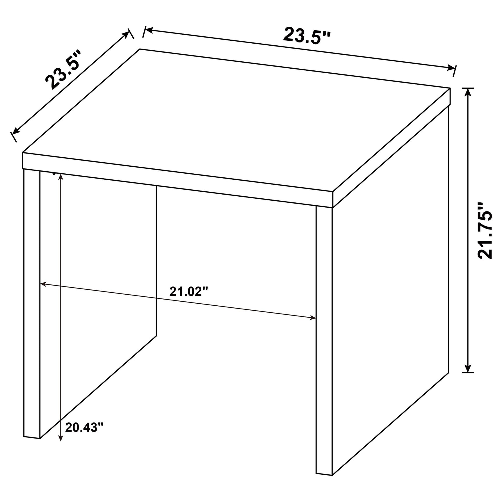 Knapp Engineered Wood Square Side End Table Black - Tampa Furniture Outlet