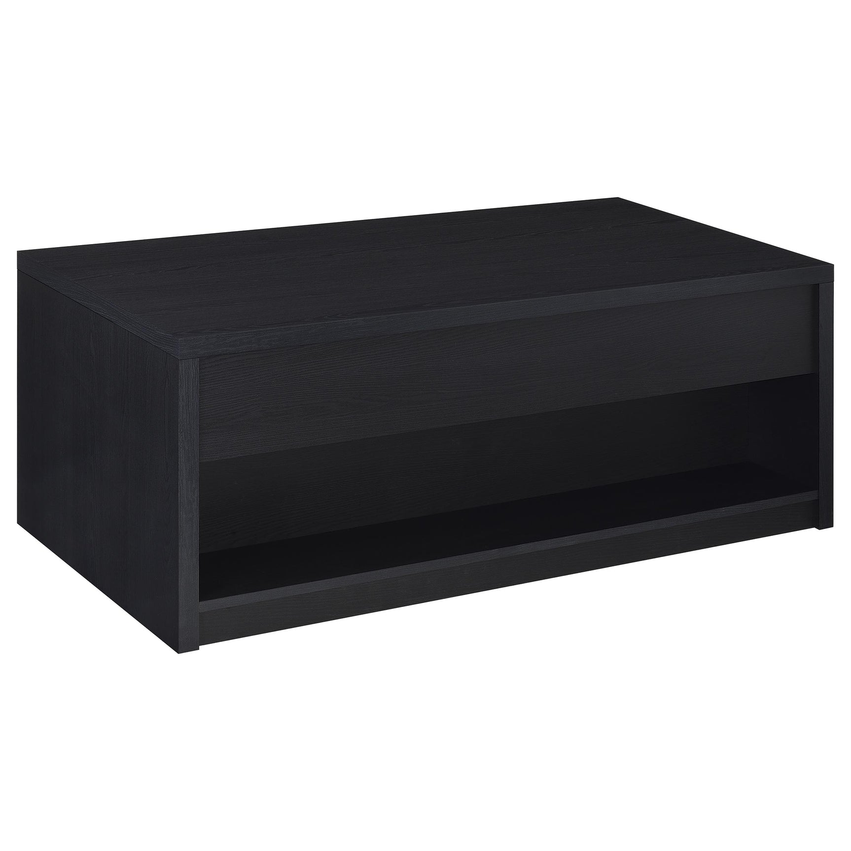 Knapp Lift Top Cocktail Coffee Table with Dual Drawers Black - Tampa Furniture Outlet