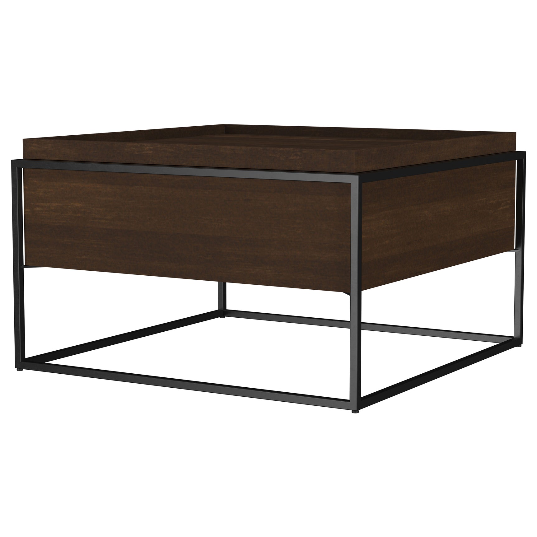 Fulton 30-inch Square Mango Wood Coffee Table Dark Brown - Tampa Furniture Outlet