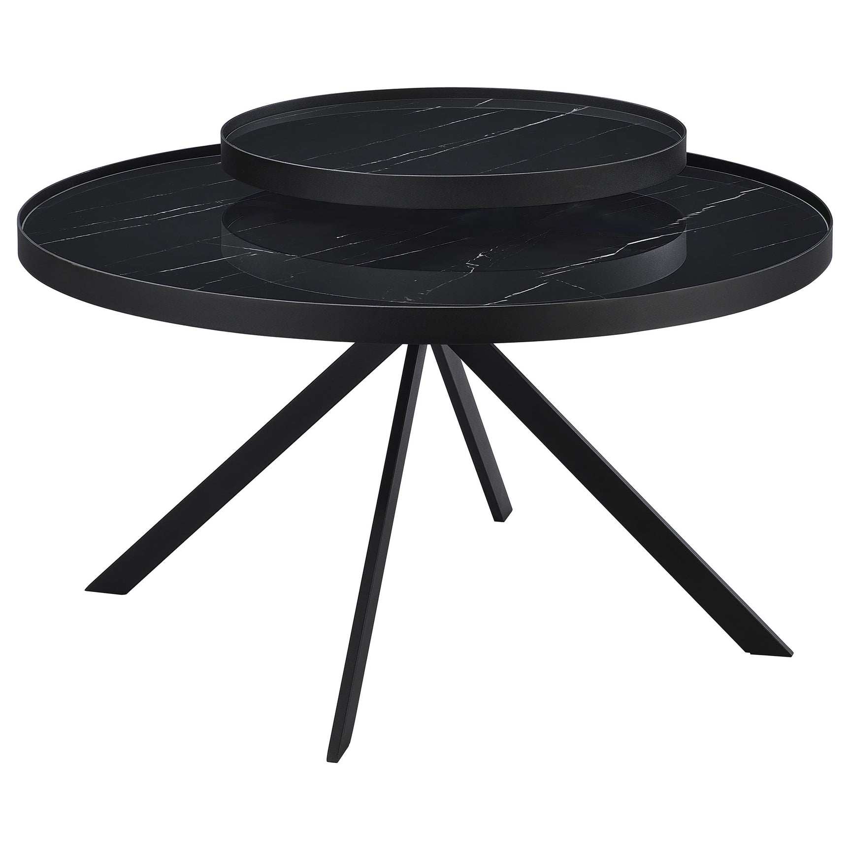 Briggs 2-piece Round Coffee and End Table Set Black - Tampa Furniture Outlet