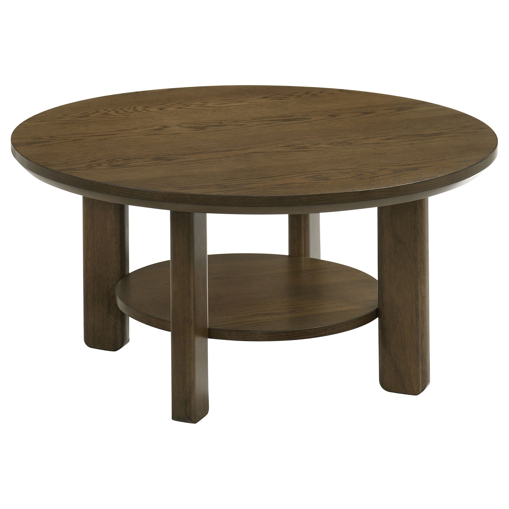 Tampa Furniture Outlet - Coaster - Ottowa 35-inch Round Wood Cocktail Coffee Table Brown - 706308