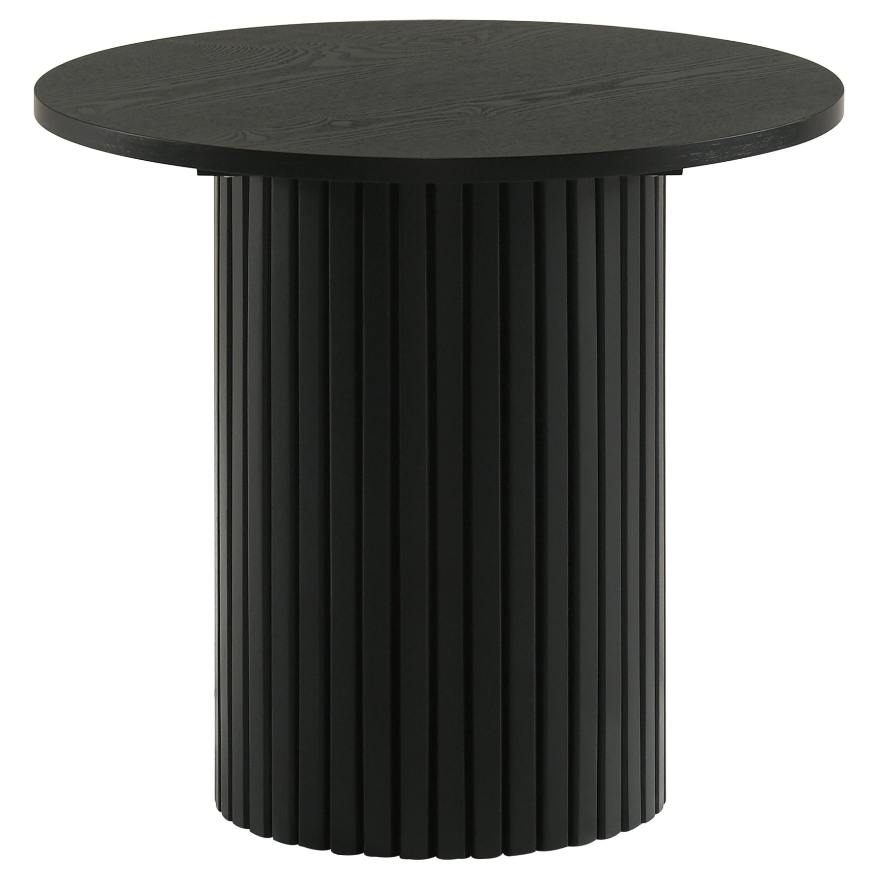 Tampa Furniture Outlet - Coaster - Hamlyn Round Fluted Occasional Side End Table Black - 706507