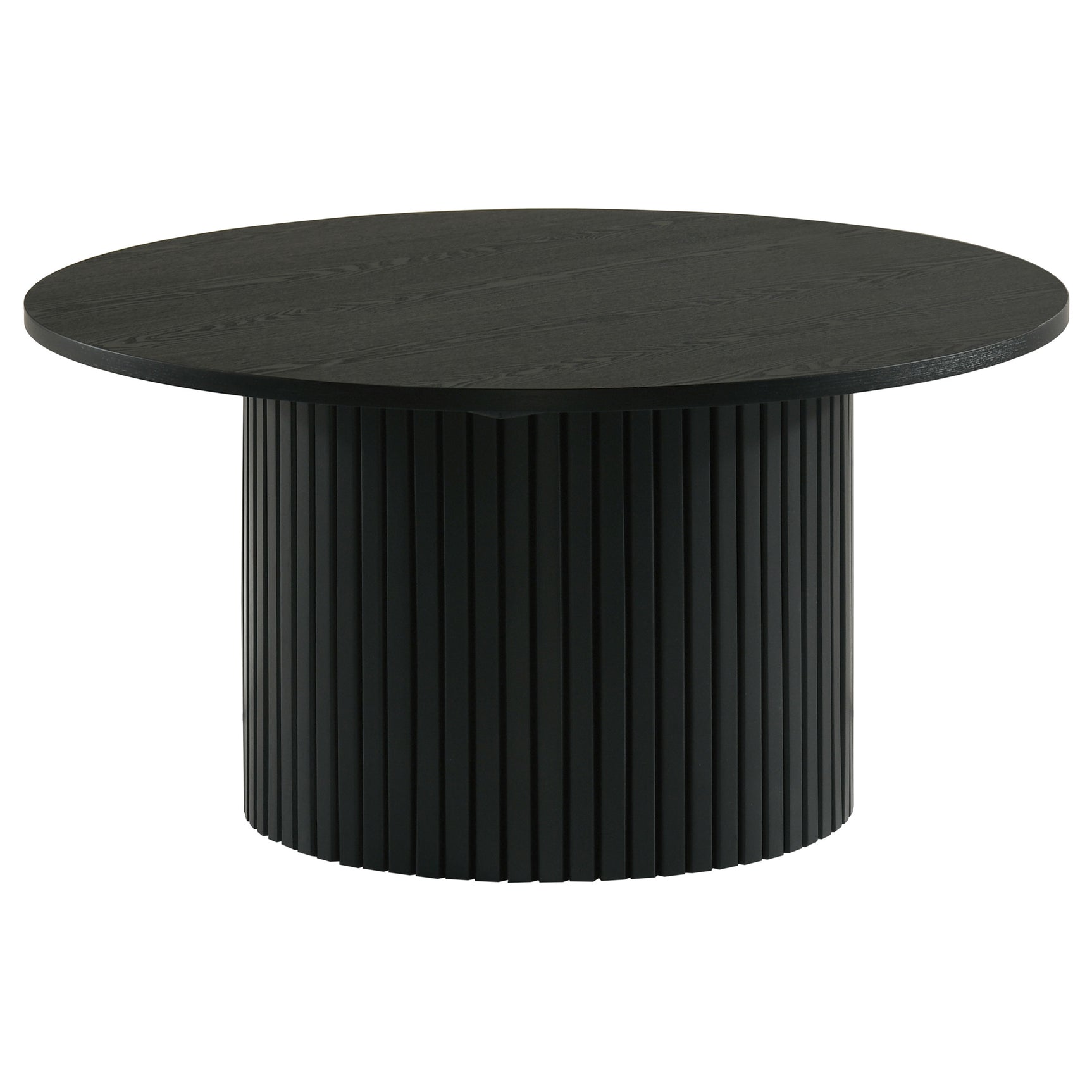 Tampa Furniture Outlet - Coaster - Hamlyn Round Fluted Occasional Cocktail Coffee Table Black - 706508
