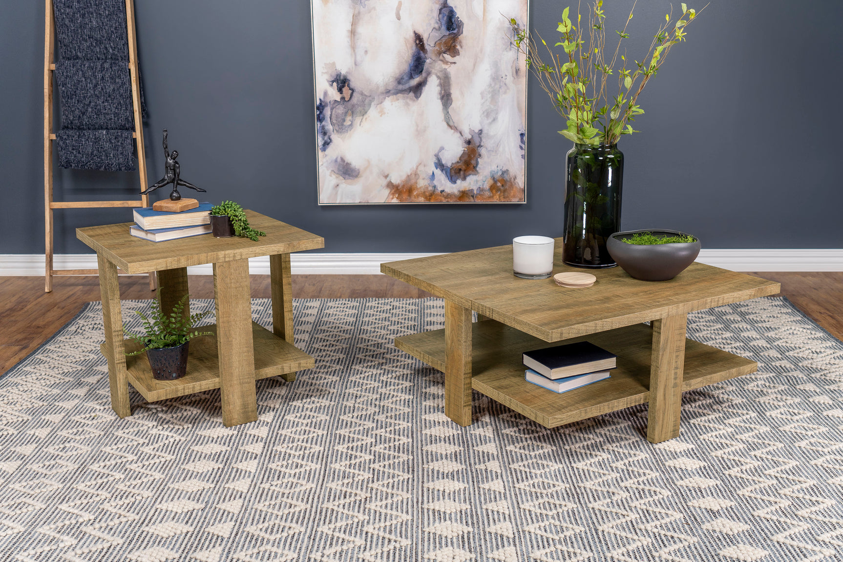 Tampa Furniture Outlet - Coaster - Dawn 2-piece Round Coffee and End Table Set Mango Brown - 707718-S2