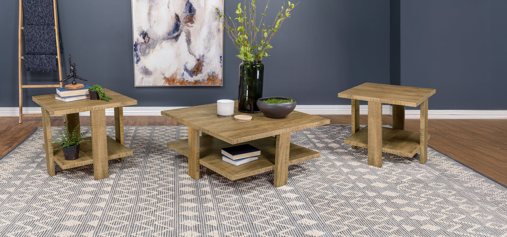 Tampa Furniture Outlet - Coaster - Dawn 3-piece Round Coffee and End Table Set Mango Brown - 707718-S3