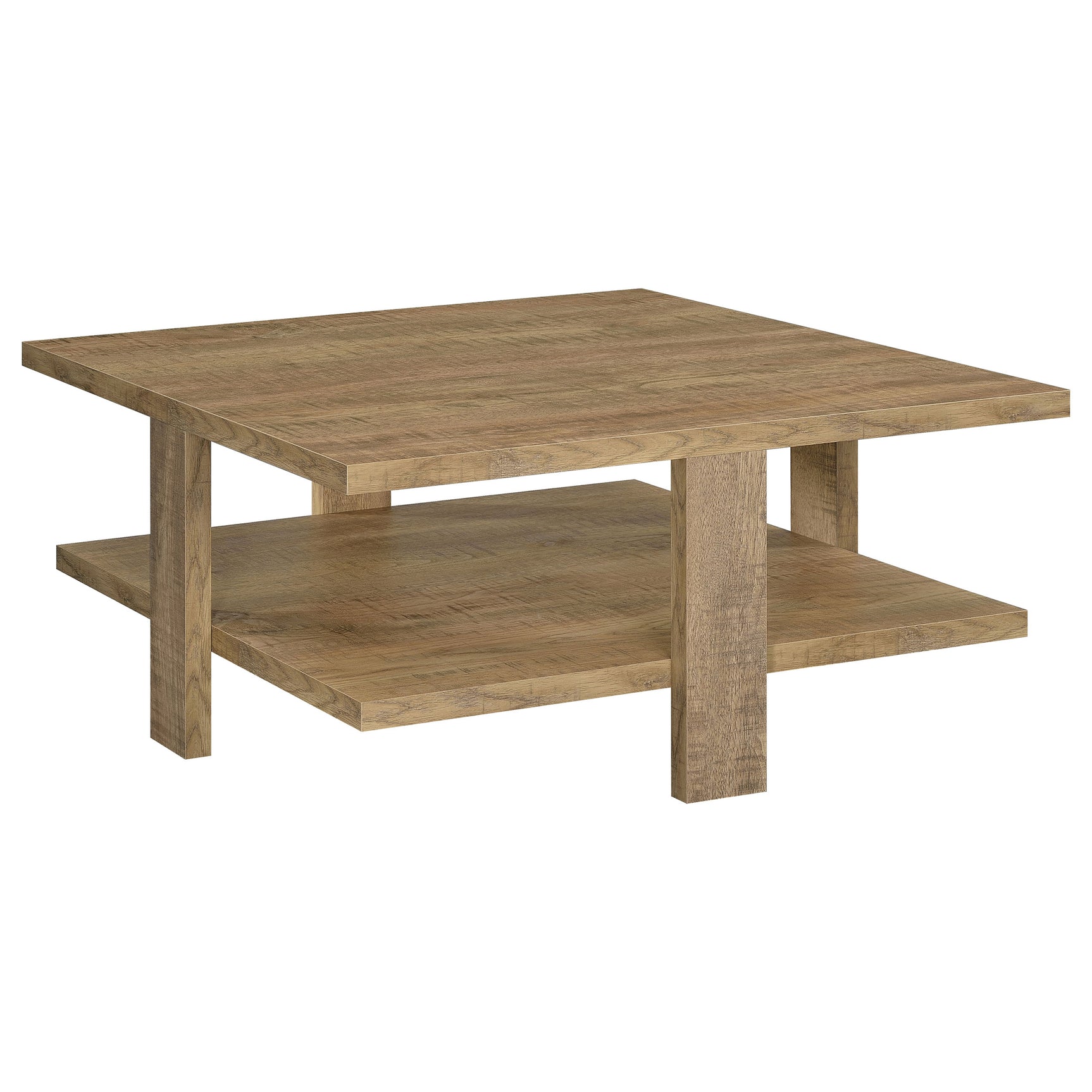 Tampa Furniture Outlet - Coaster - Dawn Square Engineered Wood Coffee Table Mango Brown - 707718