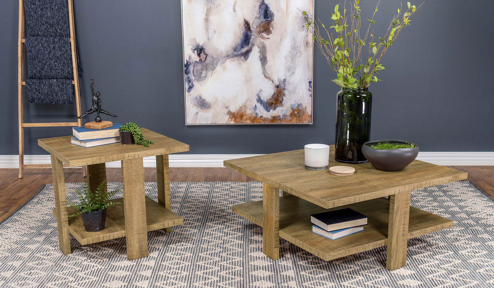 Dawn Square Engineered Wood Coffee Table Mango Brown - Tampa Furniture Outlet