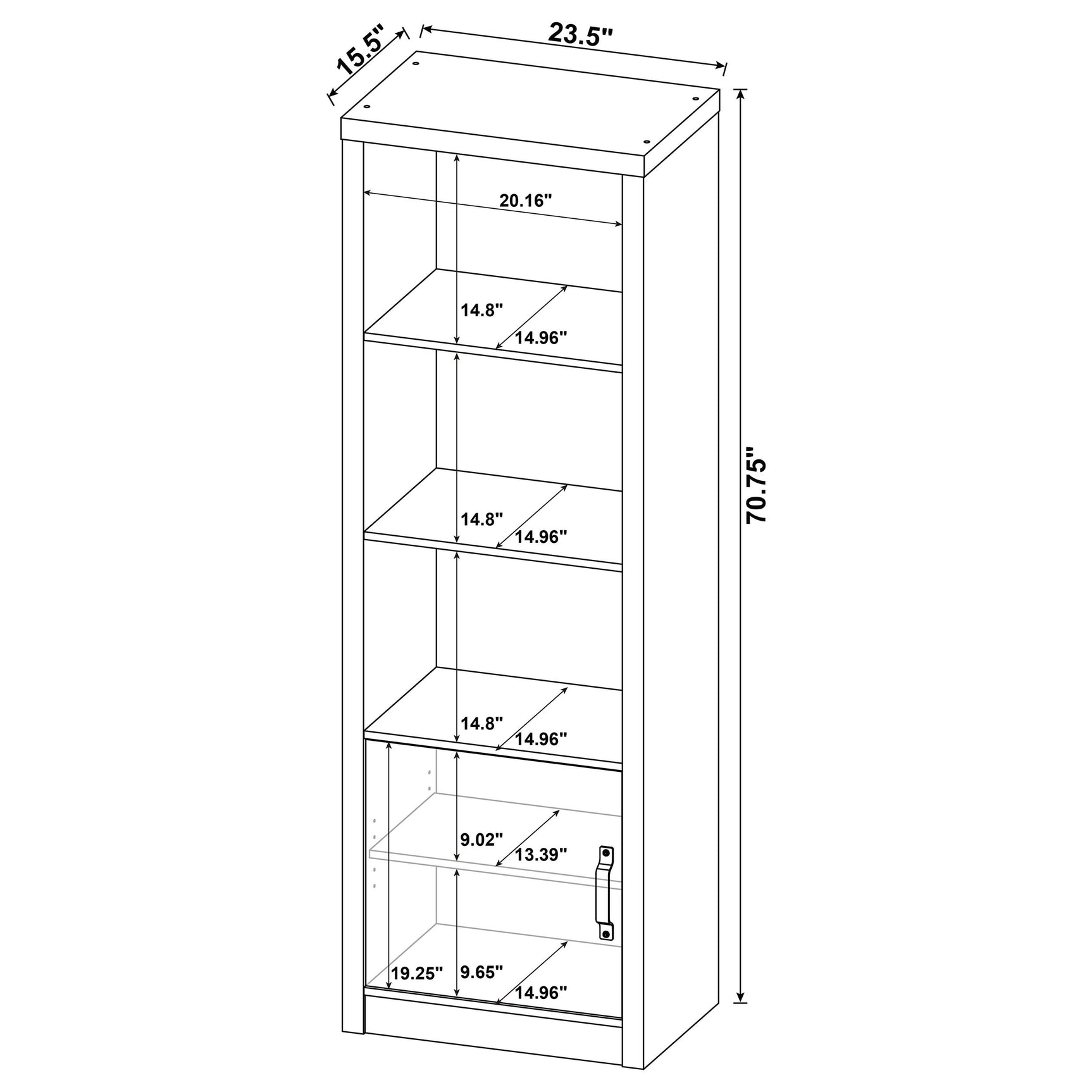 Burke 4-shelf Engineered Wood Media Tower Grey Driftwood