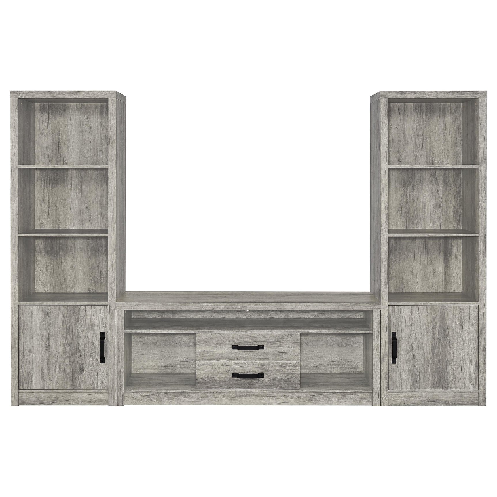 Burke 4-shelf Engineered Wood Media Tower Grey Driftwood