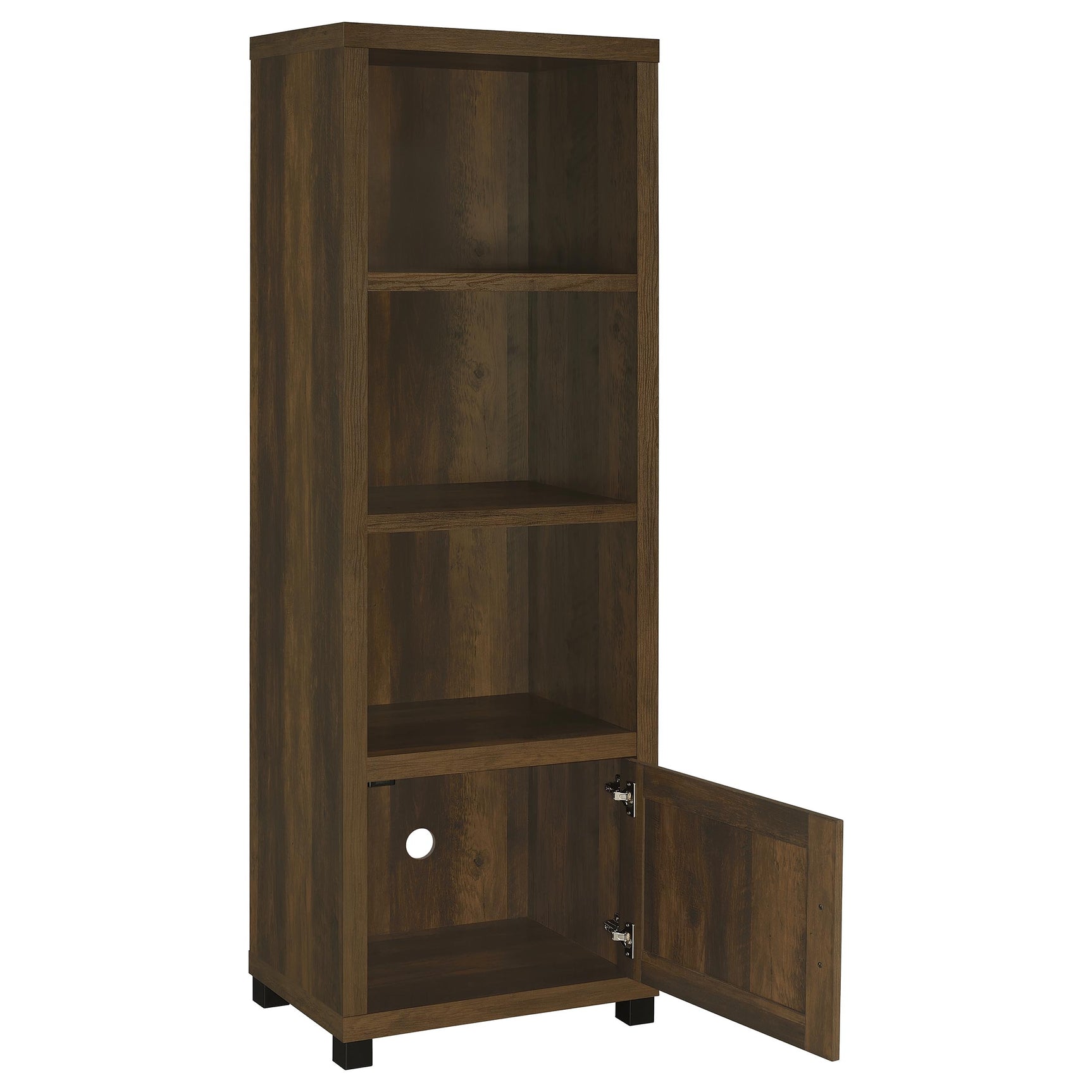 Sachin 3-shelf Engineered Wood Media Tower Dark Pine - Tampa Furniture Outlet