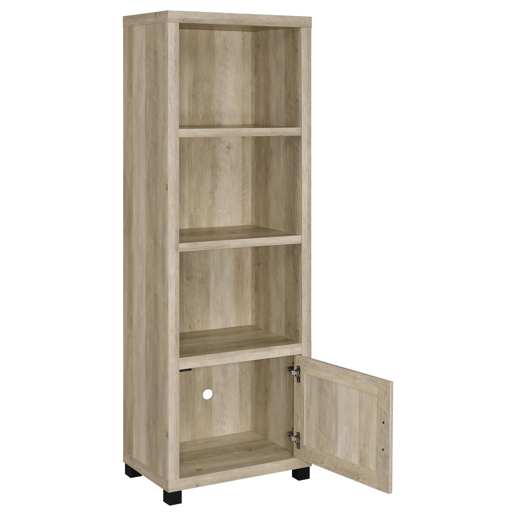 Sachin 3-shelf Engineered Wood Media Tower Distressed Pine - Tampa Furniture Outlet