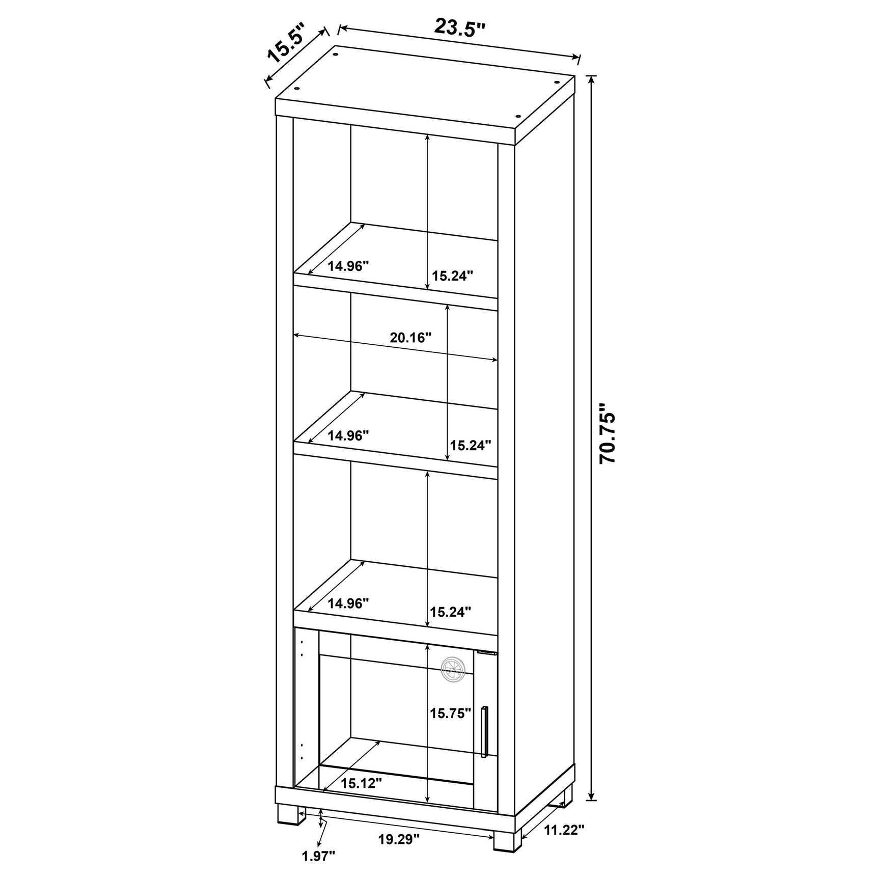 Sachin 3-shelf Engineered Wood Media Tower Distressed Pine