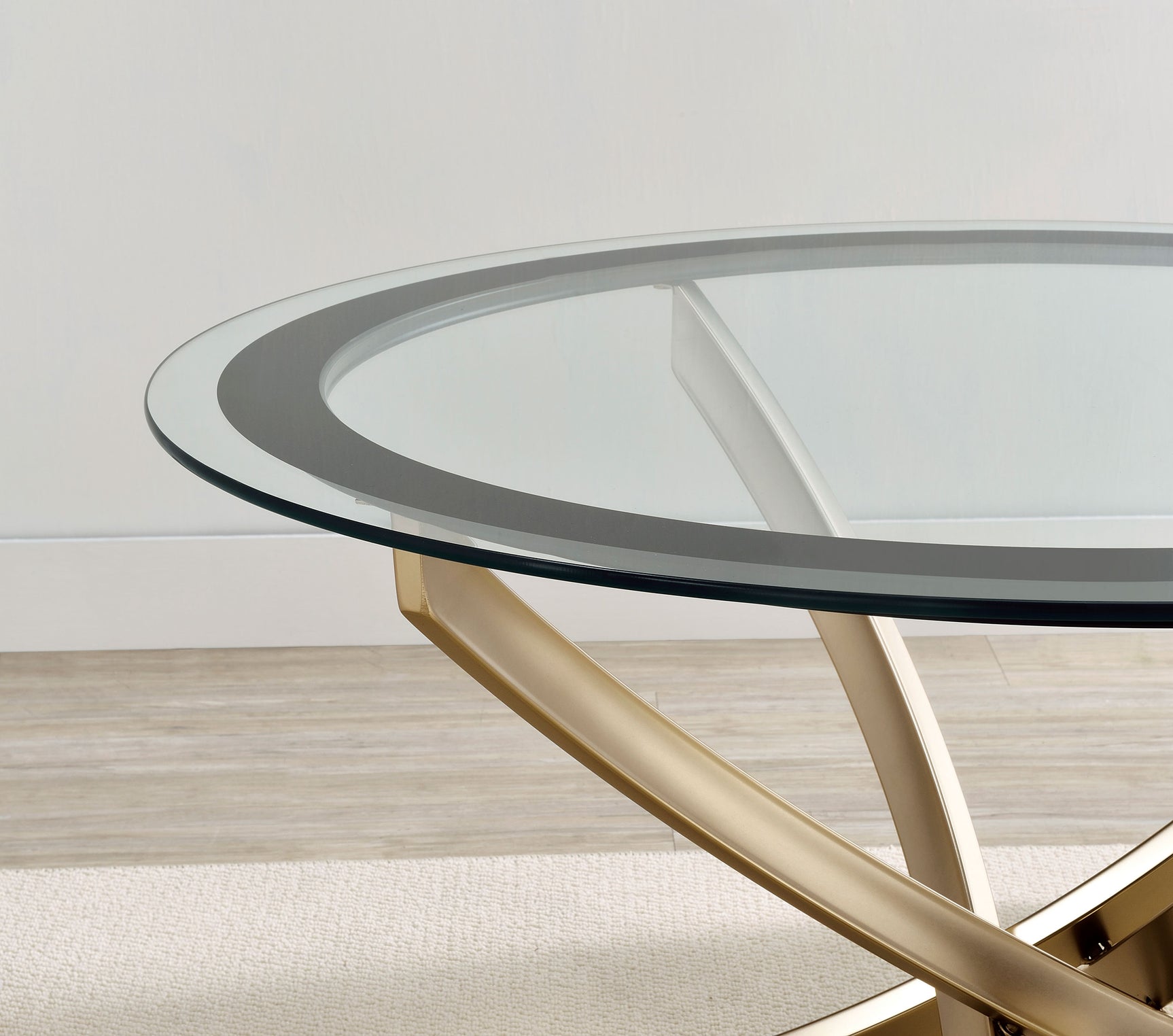 Brooke 2-piece Round Coffee and End Table Set Rose Brass - Tampa Furniture Outlet