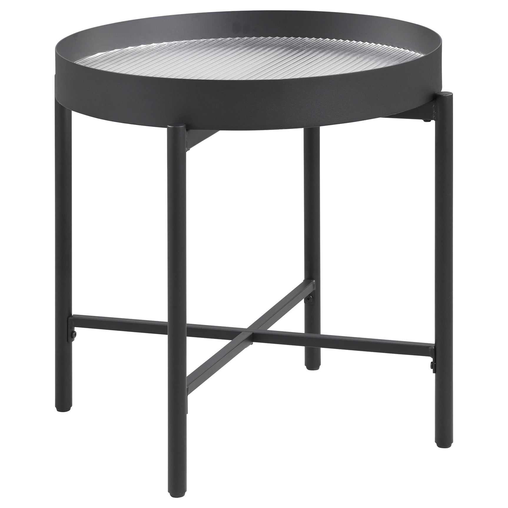 Ozella 3-piece Round Coffee and End Table Set Sandy Black - Tampa Furniture Outlet