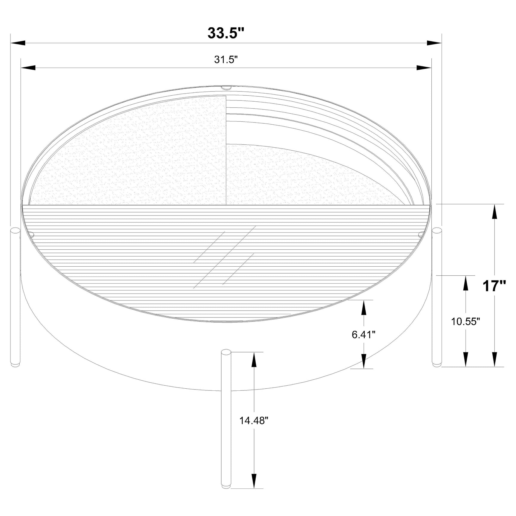 Ozella Round Coffee Table with Hidden Storage Sandy Black - Tampa Furniture Outlet