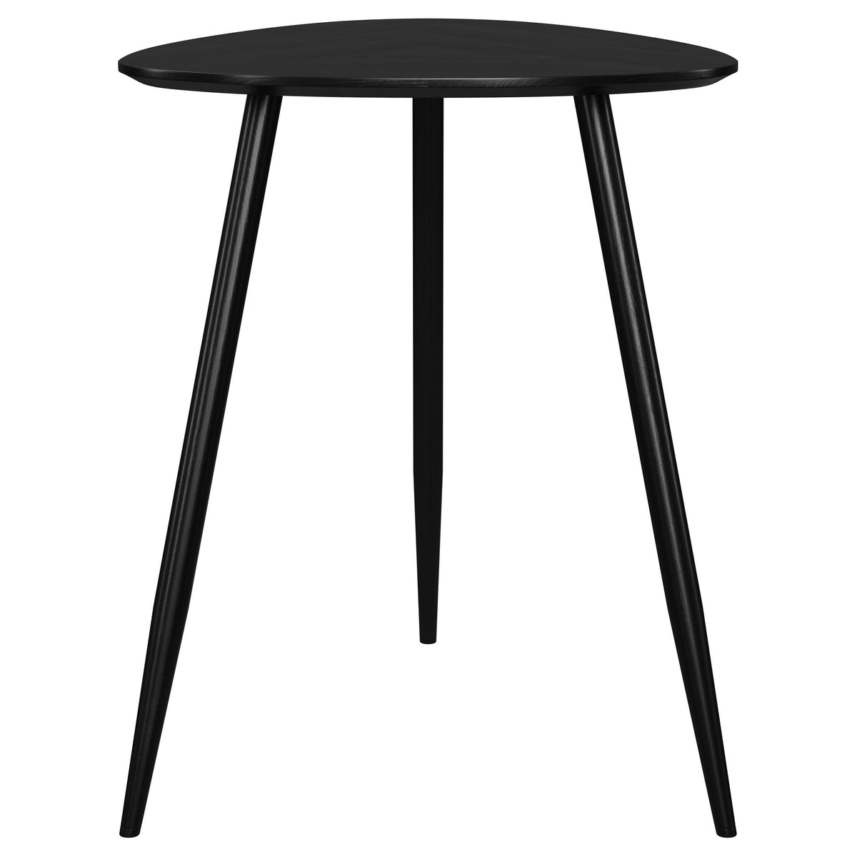 Odessa Triangular Solid Wood End Table Black