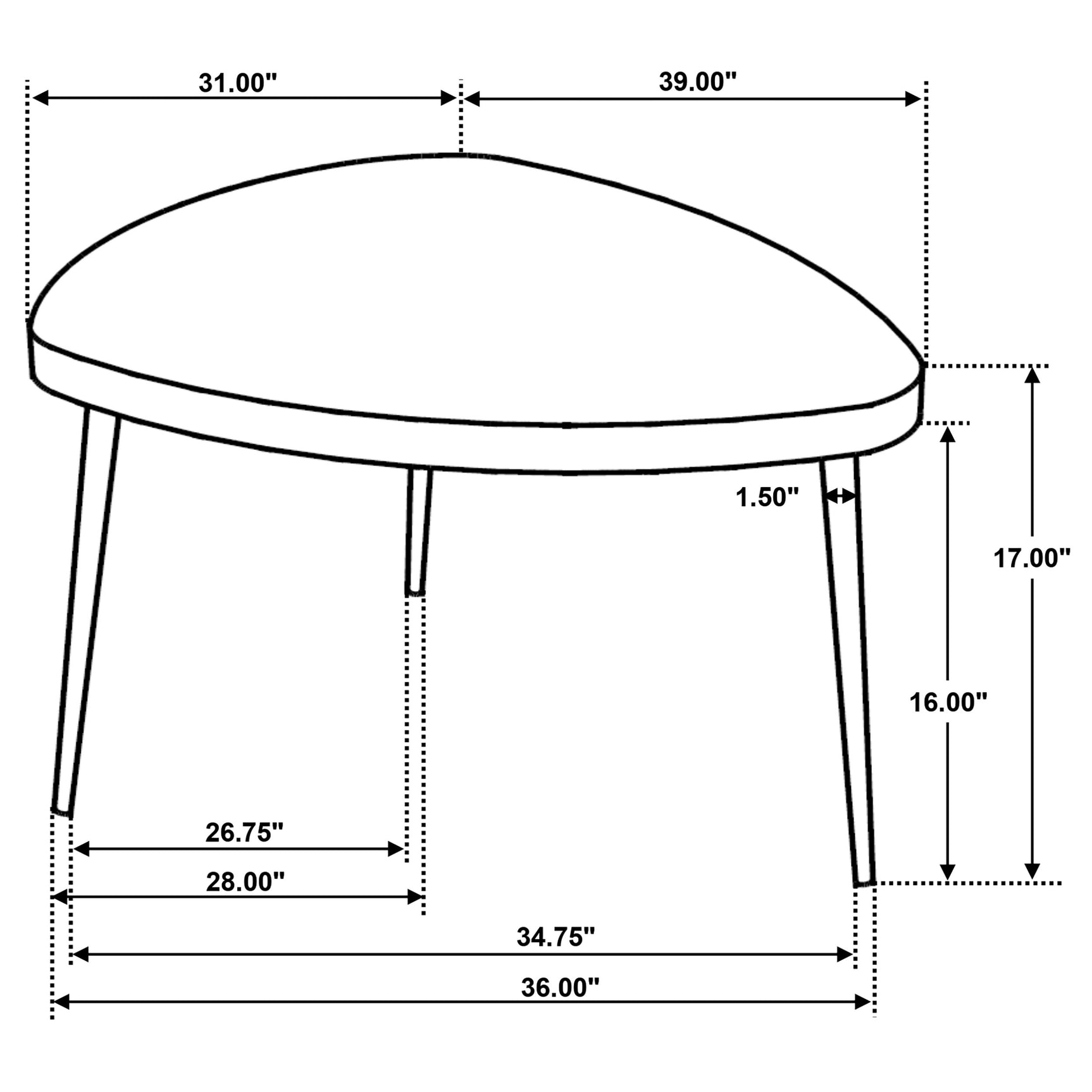 Odessa 2-piece Triangular Coffee and End Table Set Black - Tampa Furniture Outlet