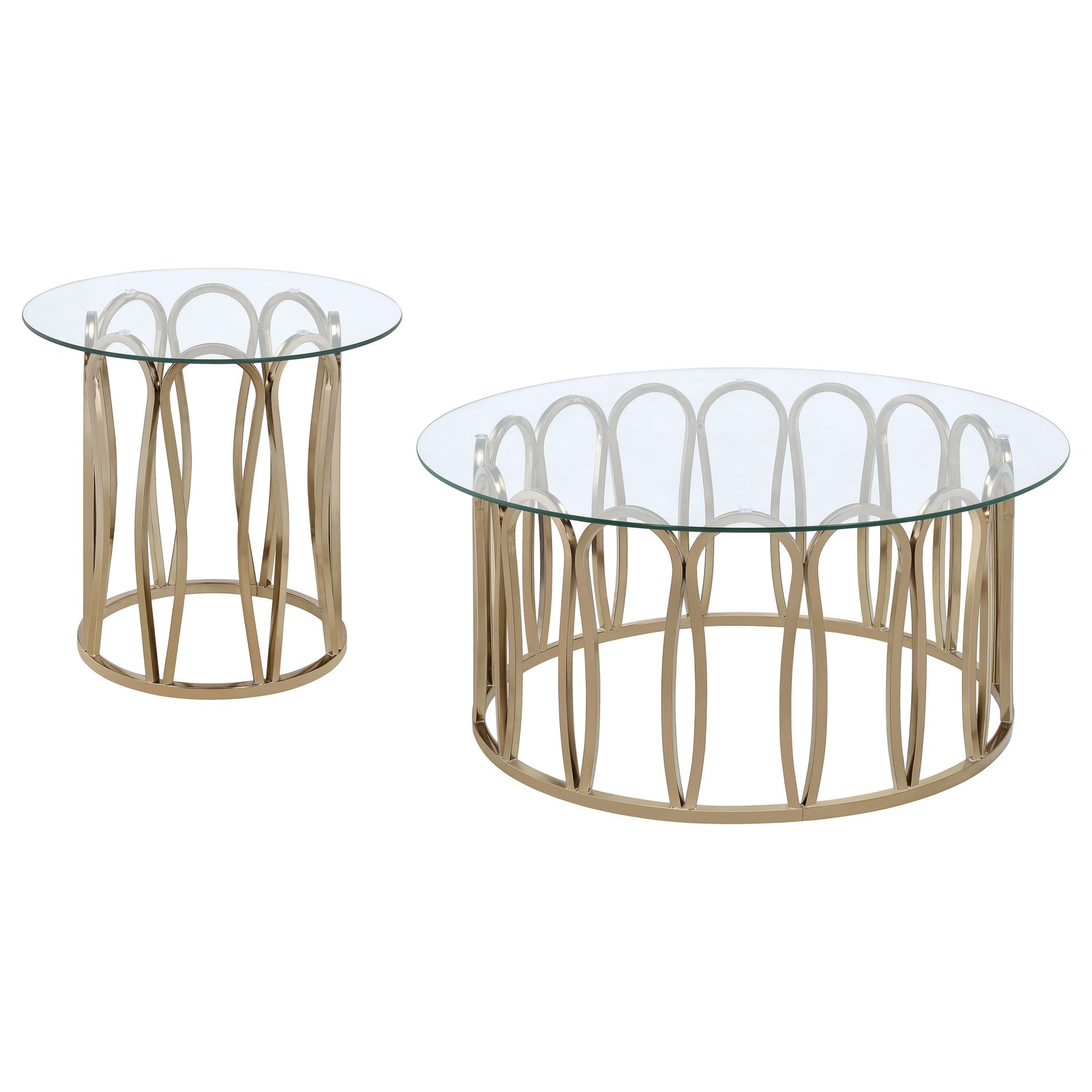 Monett 2-piece Coffee and End Table Set Chocolate Chrome - Tampa Furniture Outlet