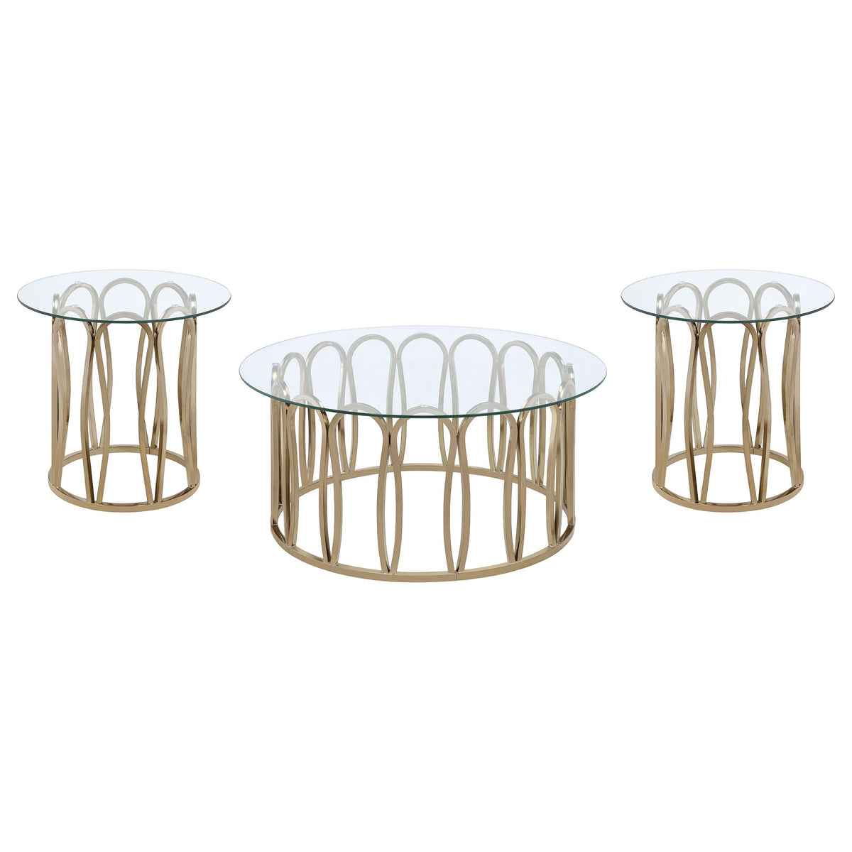 Monett 3-piece Coffee and End Table Set Chocolate Chrome