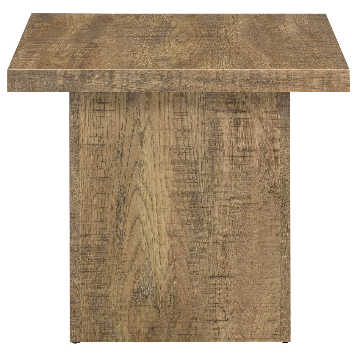 Devar Square Engineered Wood End Table Mango Brown