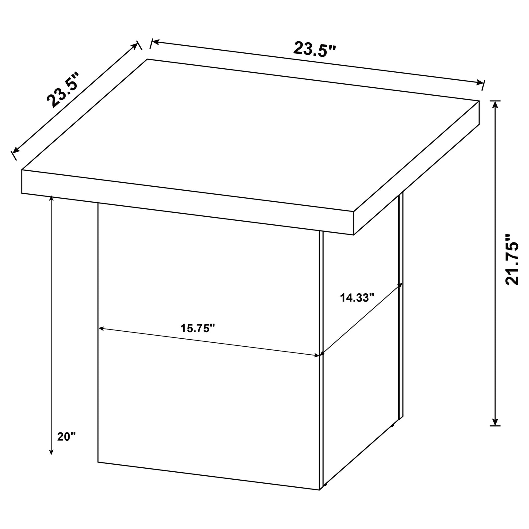 Devar Square Engineered Wood End Table Mango Brown - Tampa Furniture Outlet