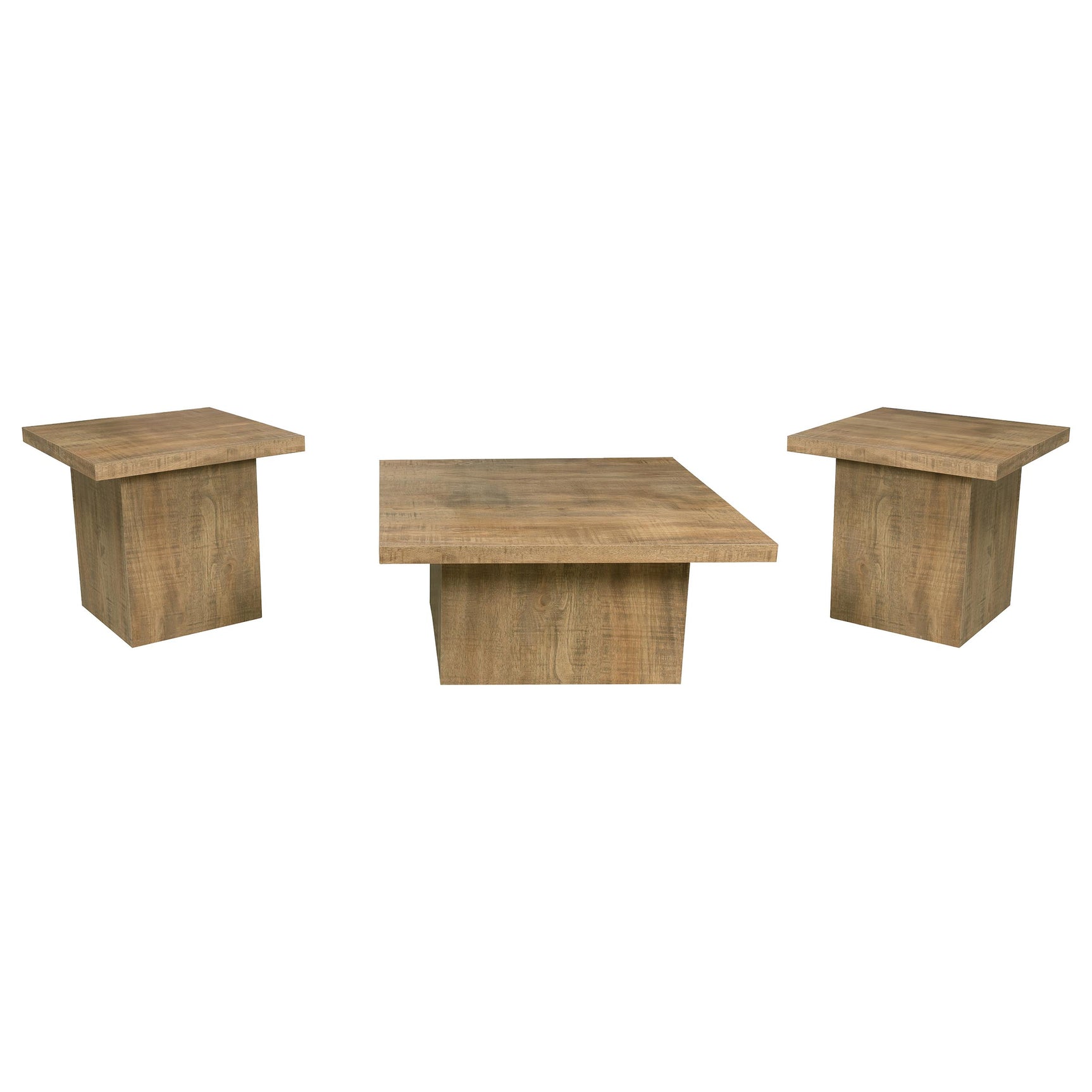 Devar 3-piece Square Coffee and End Table Set Mango - Tampa Furniture Outlet