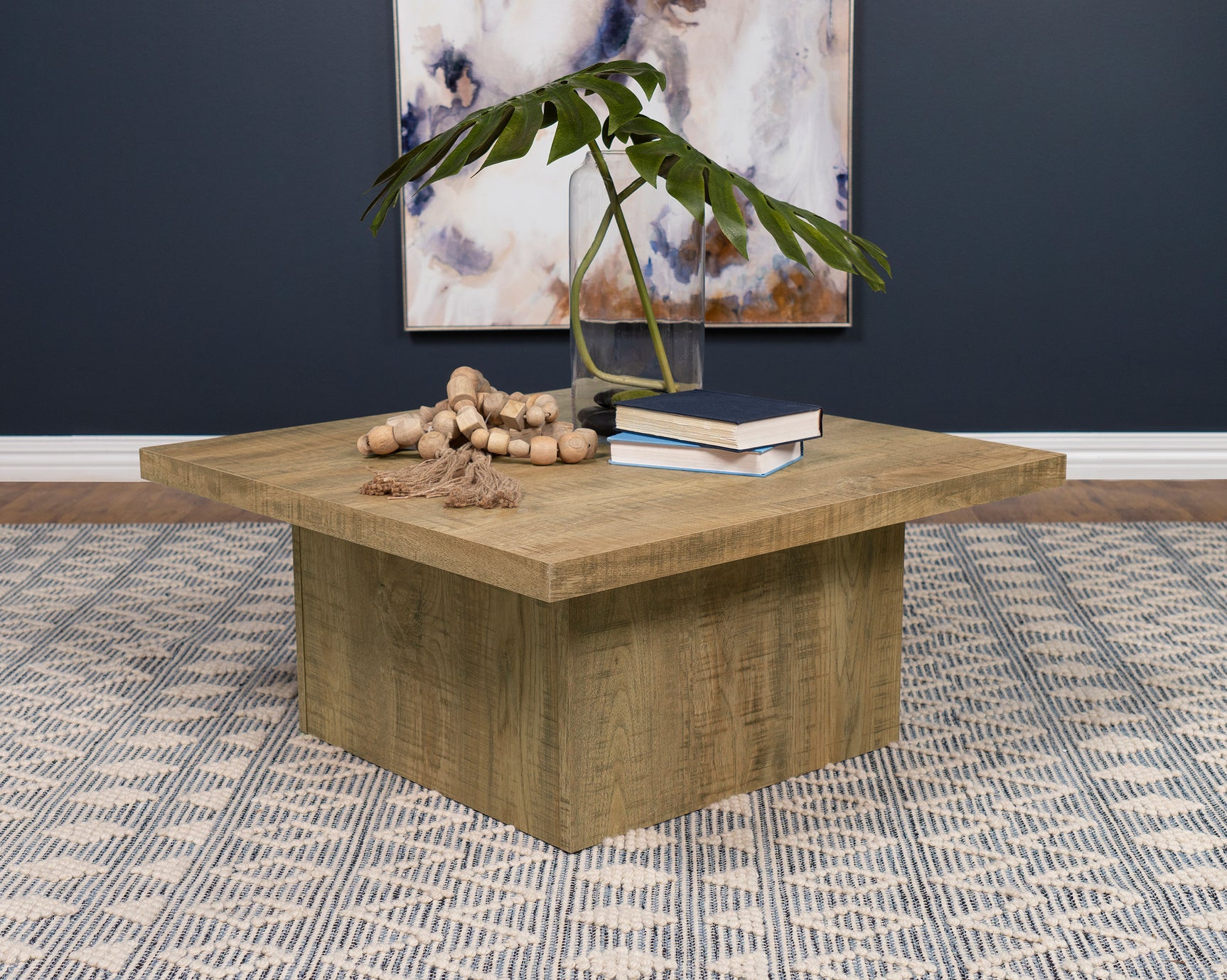 Devar Square Engineered Wood Coffee Table Mango Brown - Tampa Furniture Outlet