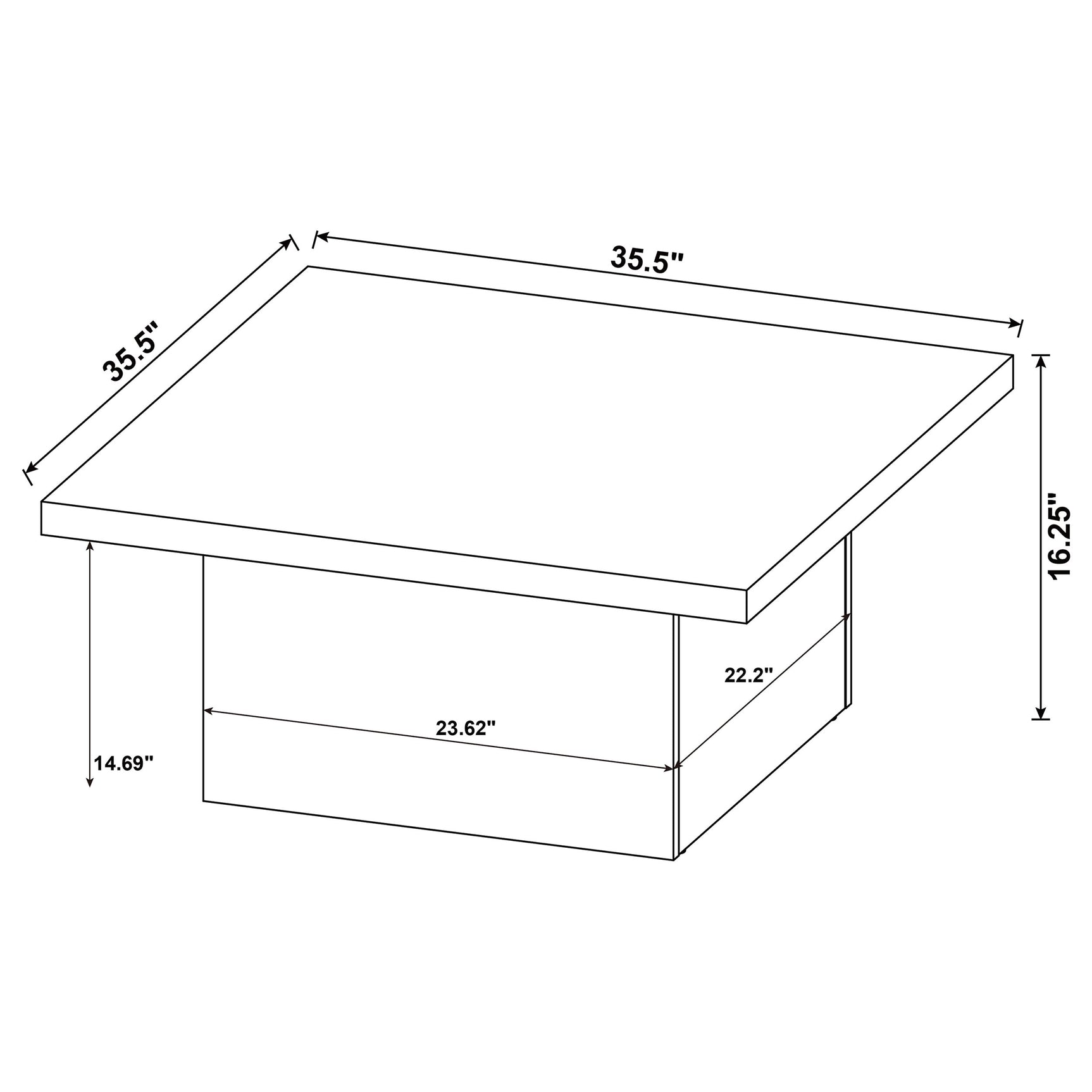 Devar Square Engineered Wood Coffee Table Mango Brown - Tampa Furniture Outlet