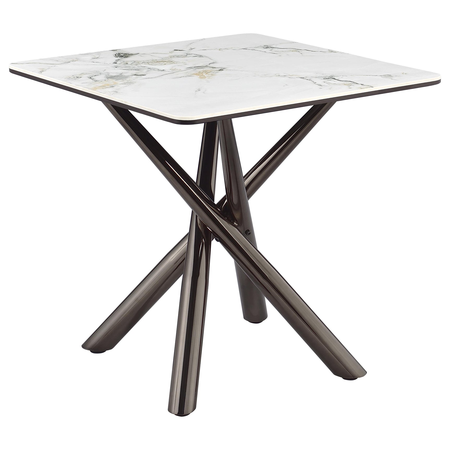 Carvell Square Sintered Stone End Side Table Mirage White - Tampa Furniture Outlet