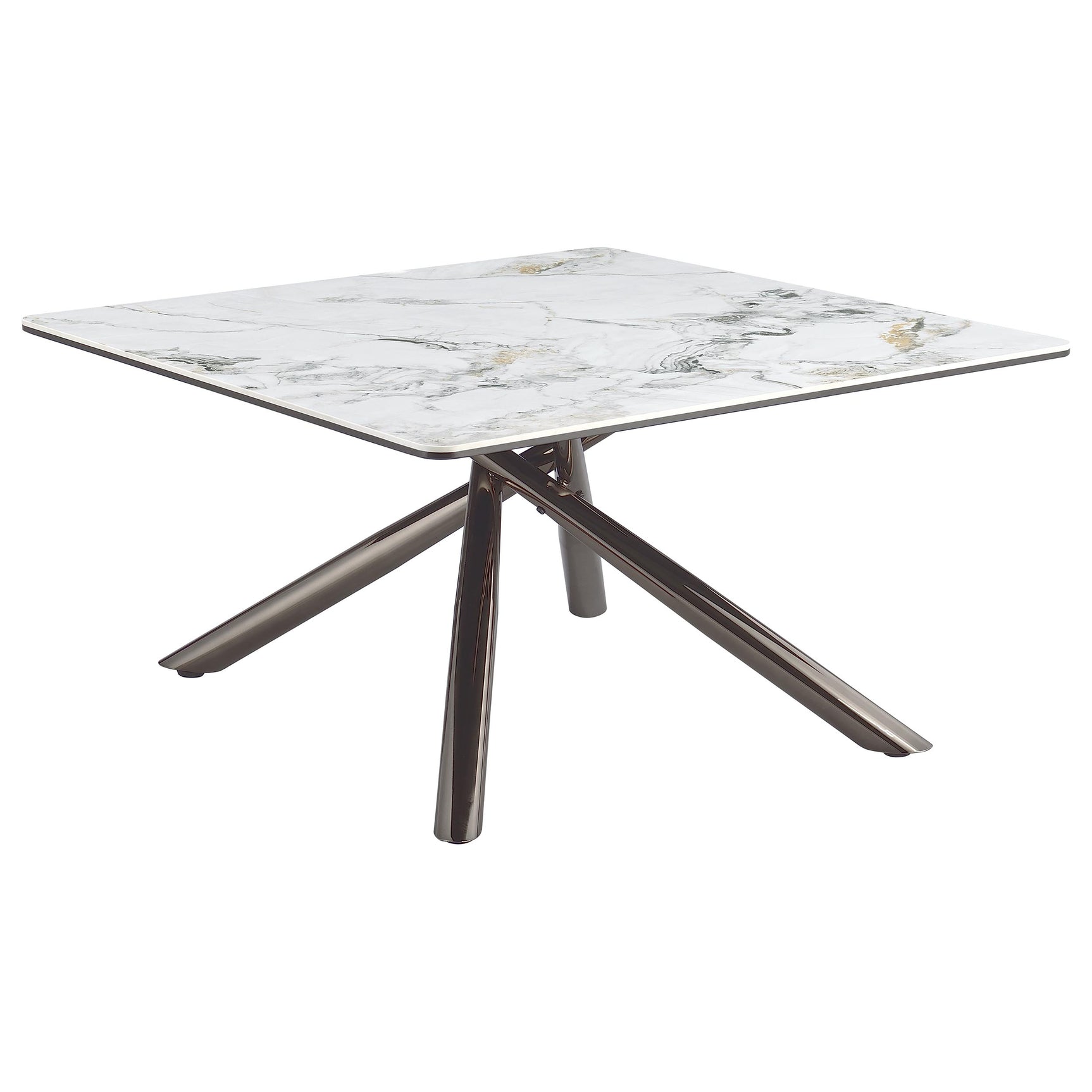 Tampa Furniture Outlet - Coaster - Carvell Square Sintered Stone Top Coffee Table Mirage White - 708138