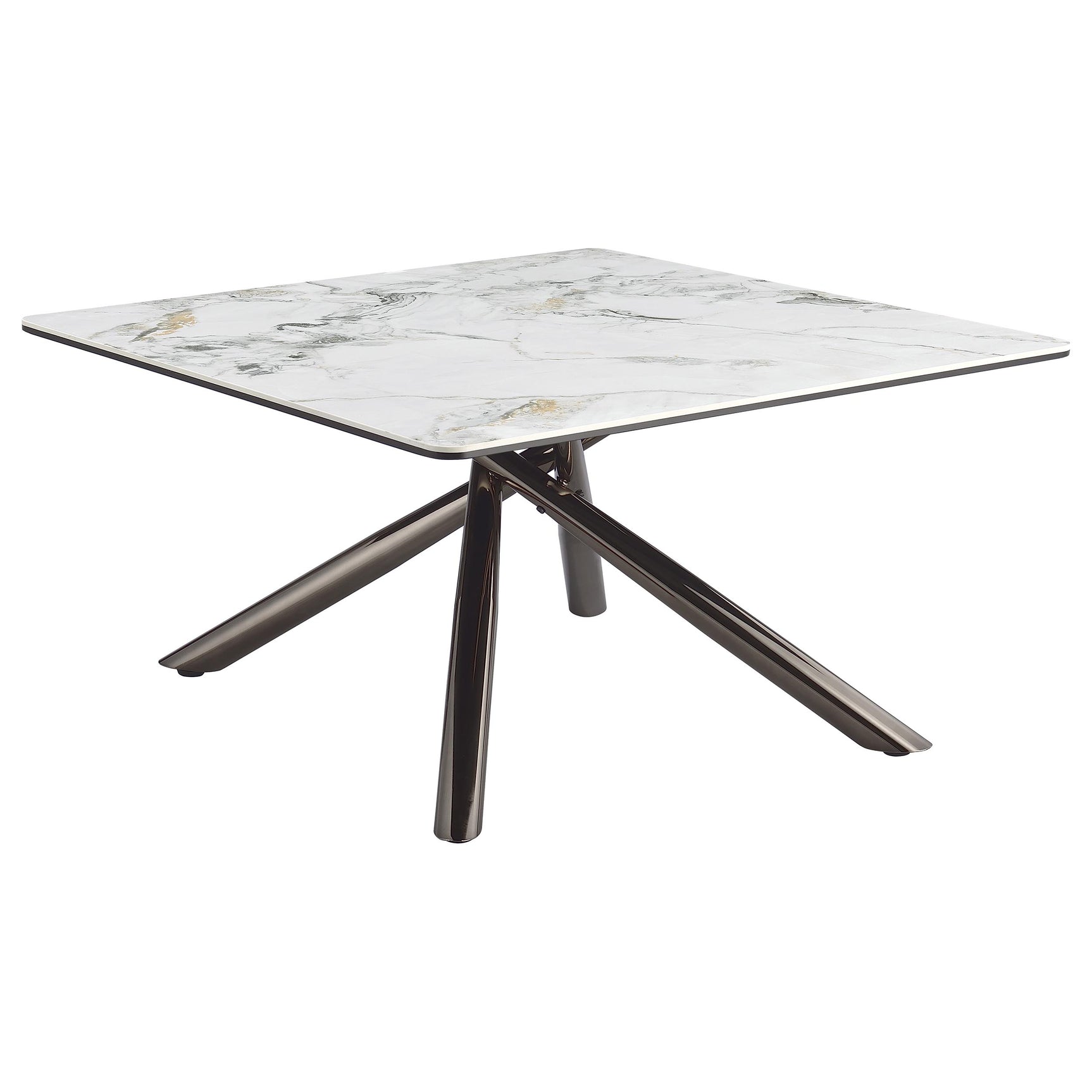 Carvell Square Sintered Stone Top Coffee Table Mirage White - Tampa Furniture Outlet