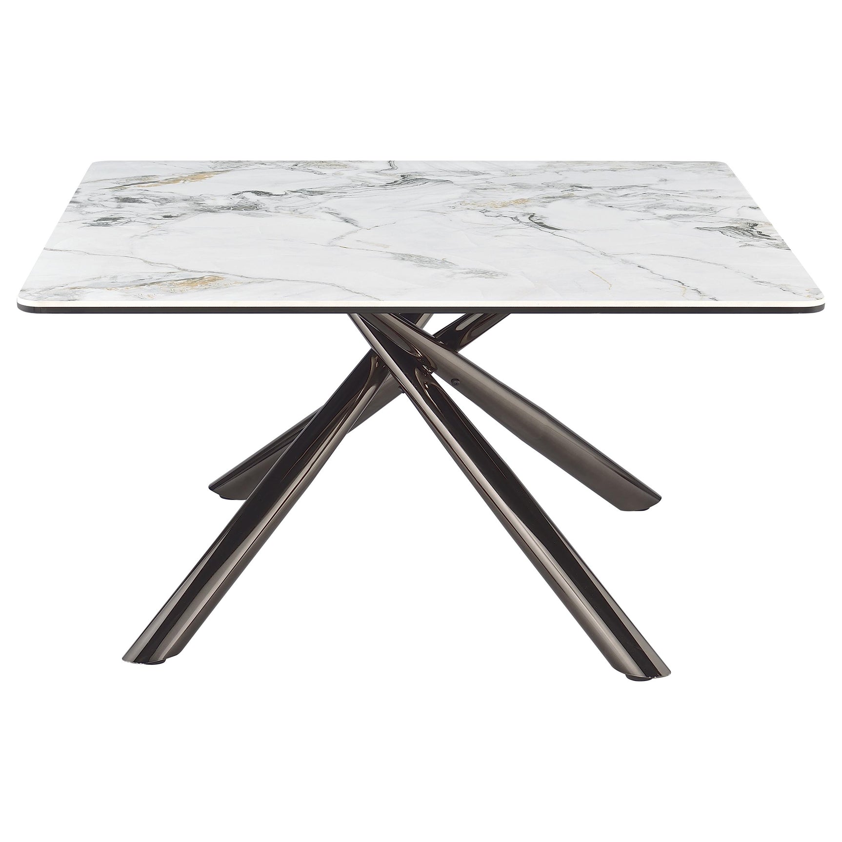 Carvell Square Sintered Stone Top Coffee Table Mirage White - Tampa Furniture Outlet