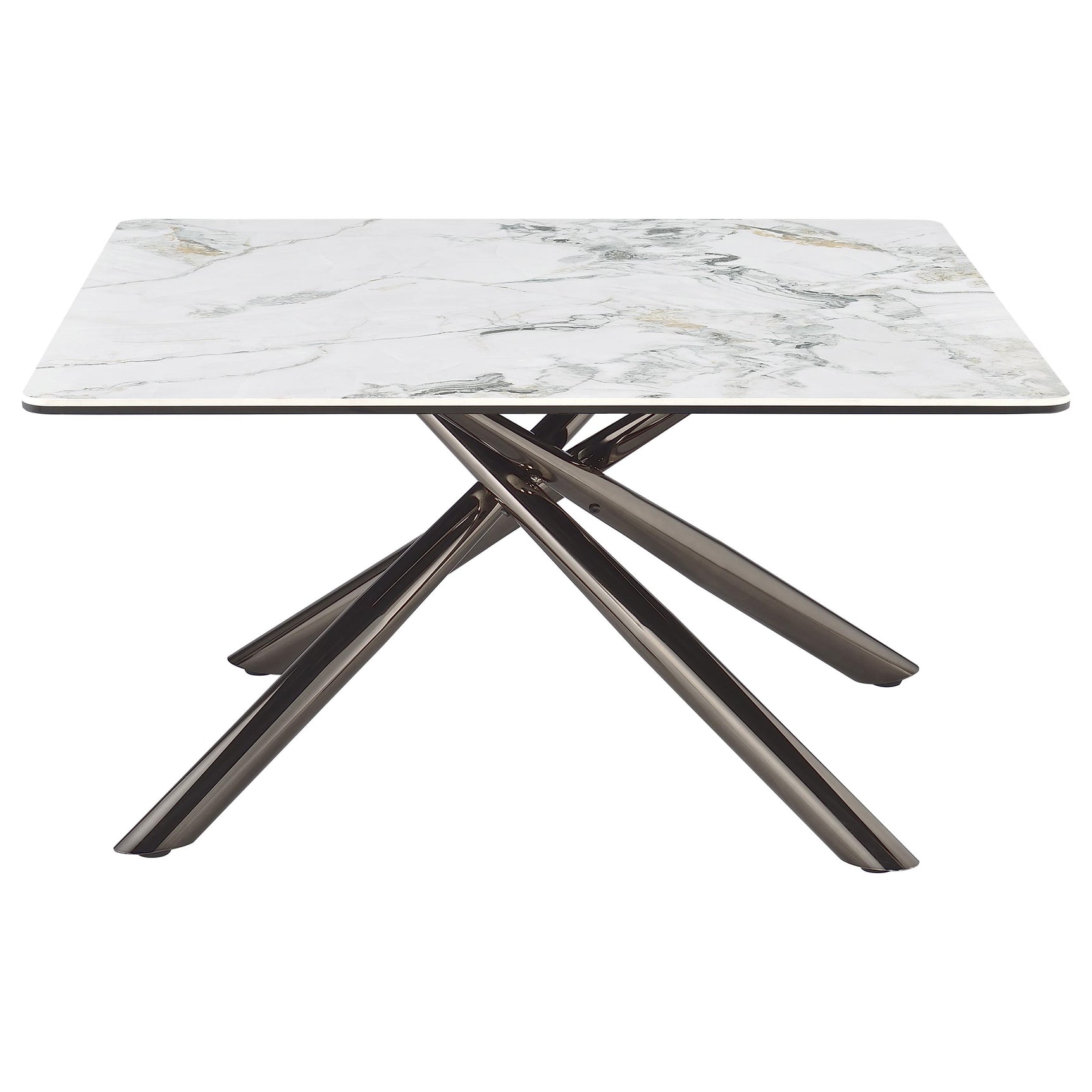 Carvell Square Sintered Stone Top Coffee Table Mirage White - Tampa Furniture Outlet