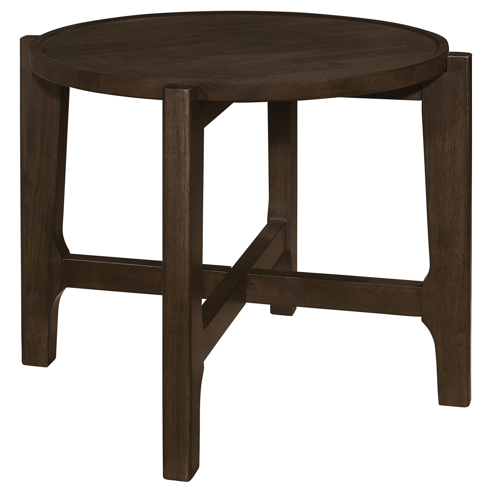 Tampa Furniture Outlet - Coaster - Cota Round Solid Wood End Table Dark Brown - 708287