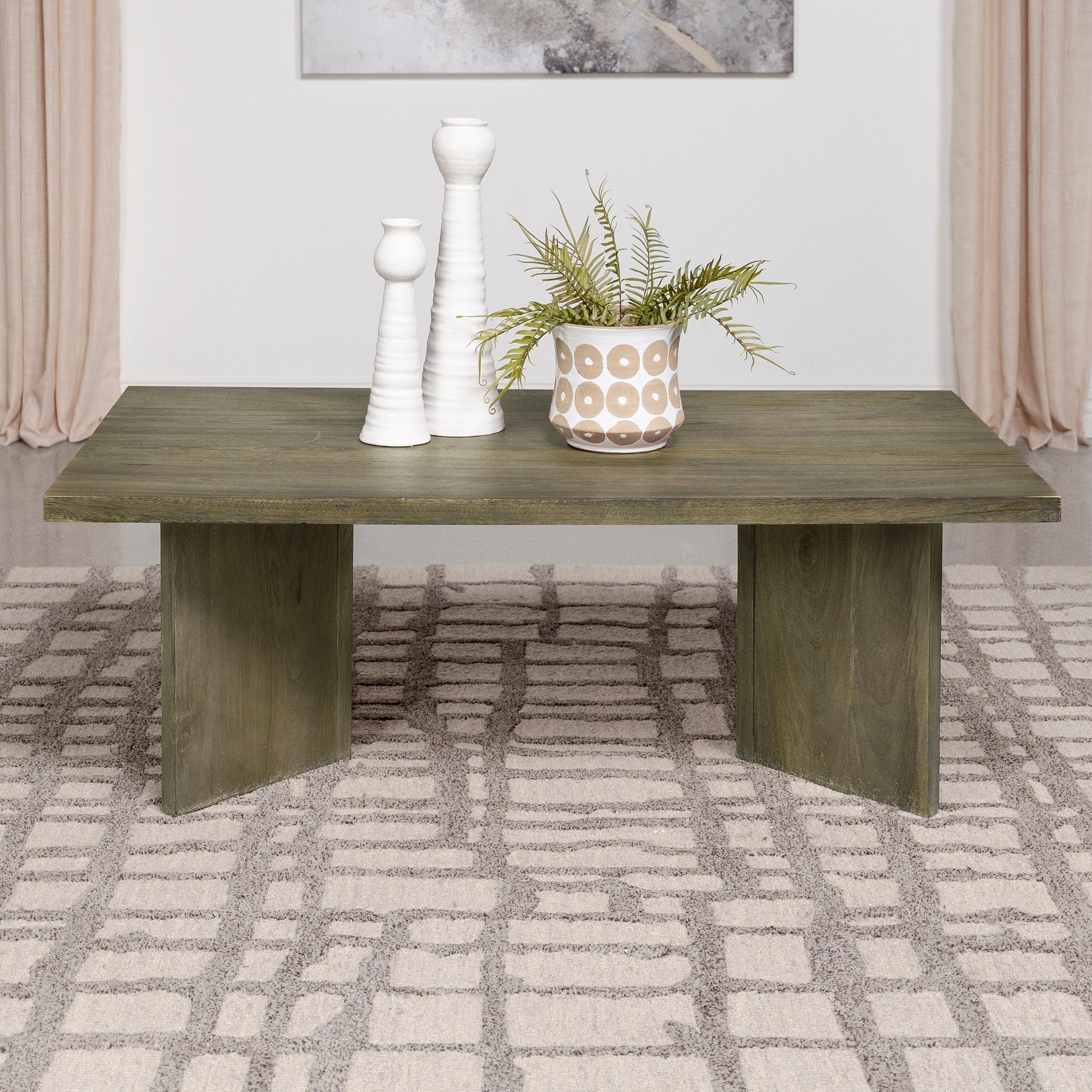 Andando Rectangular Solid Wood Coffee Table Mango Brown - Tampa Furniture Outlet