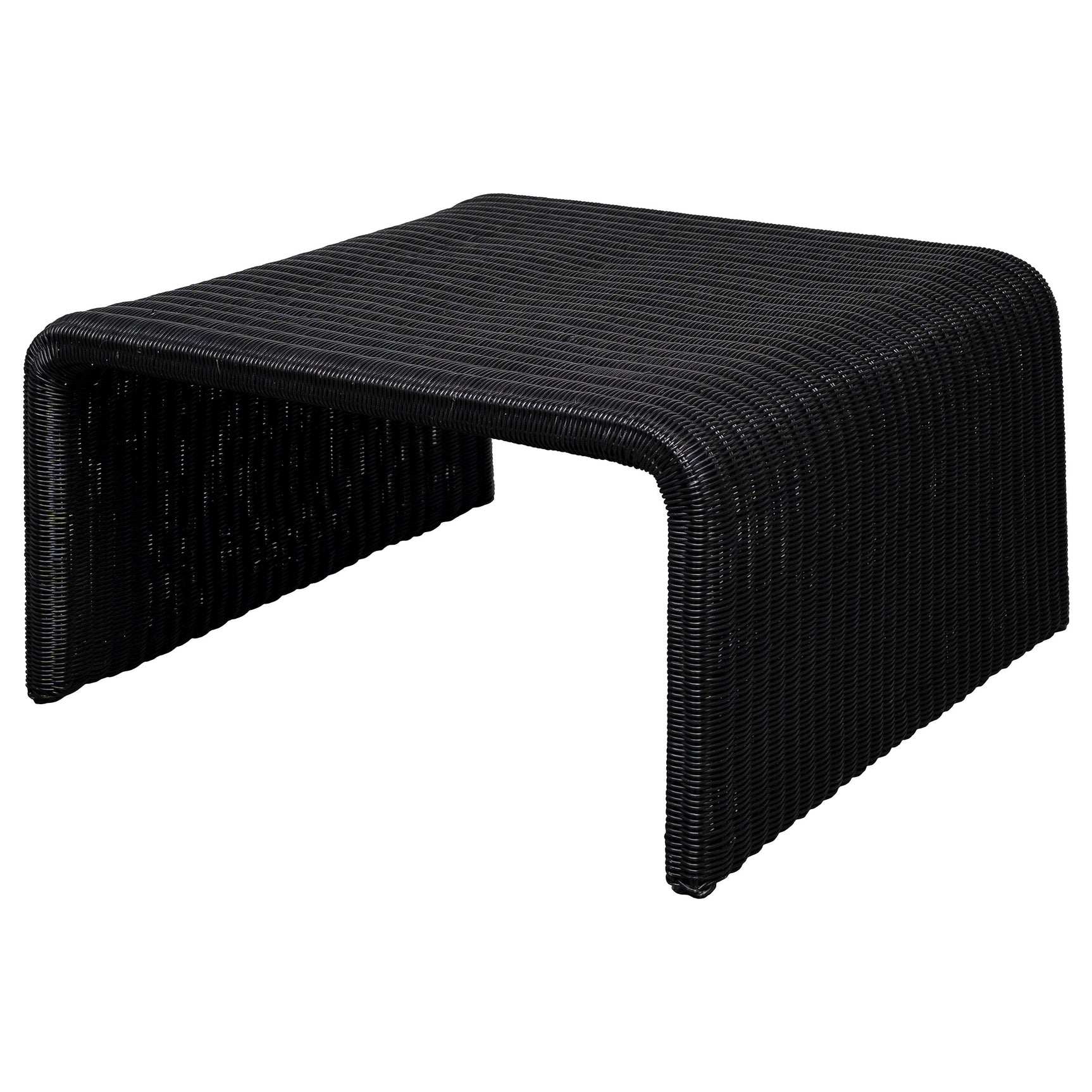 Cahya Woven Rattan Square Coffee Table Black - Tampa Furniture Outlet