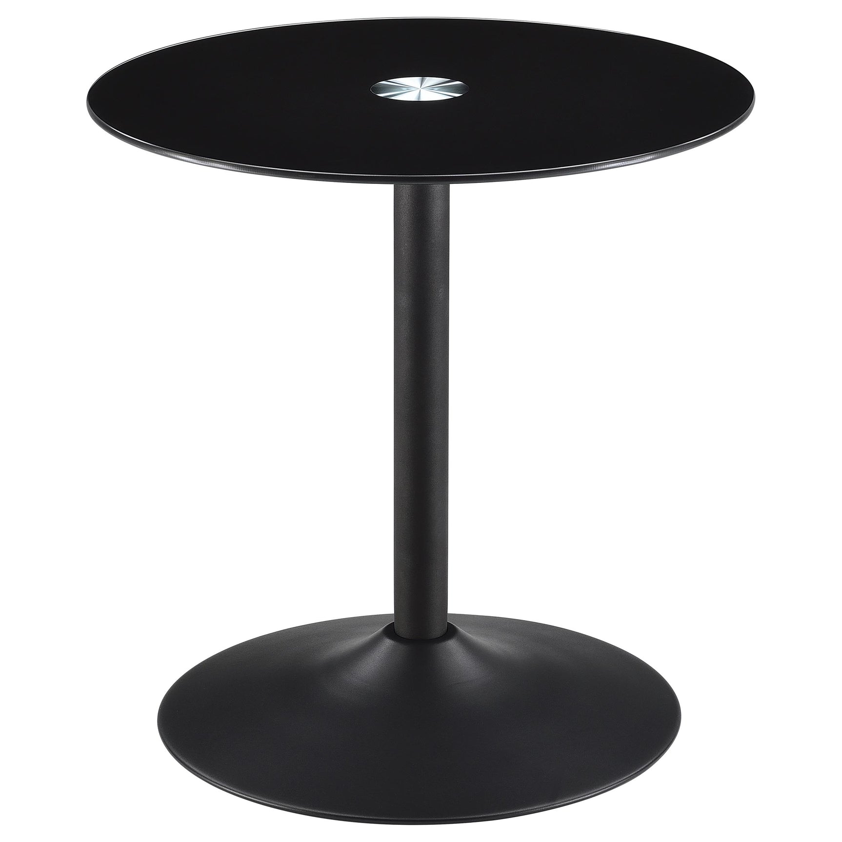 Ganso 3-piece Round Glass Top Coffee and End Table Set Black - Tampa Furniture Outlet