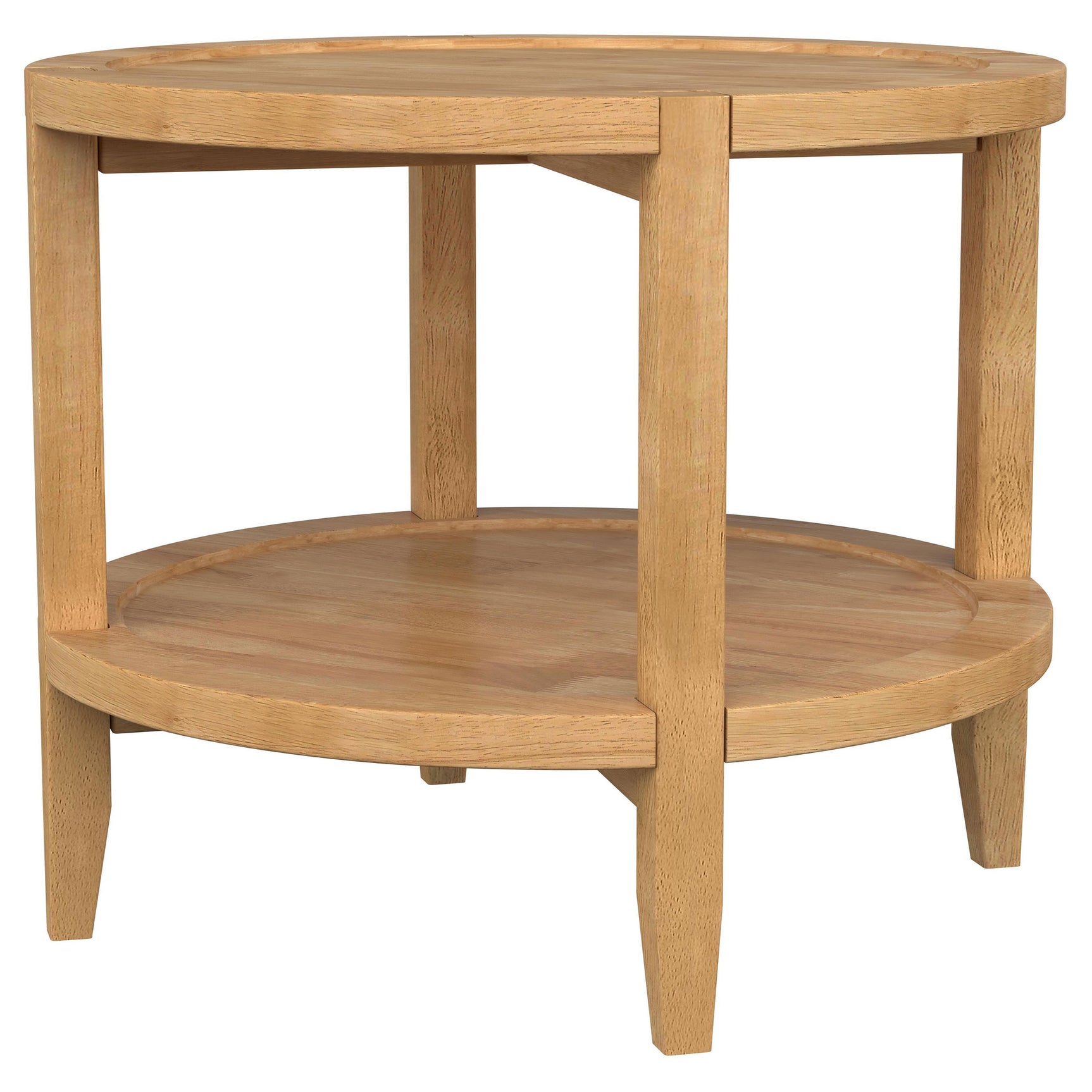 Camillo Round Solid Wood Side End Table Maple Brown - Tampa Furniture Outlet